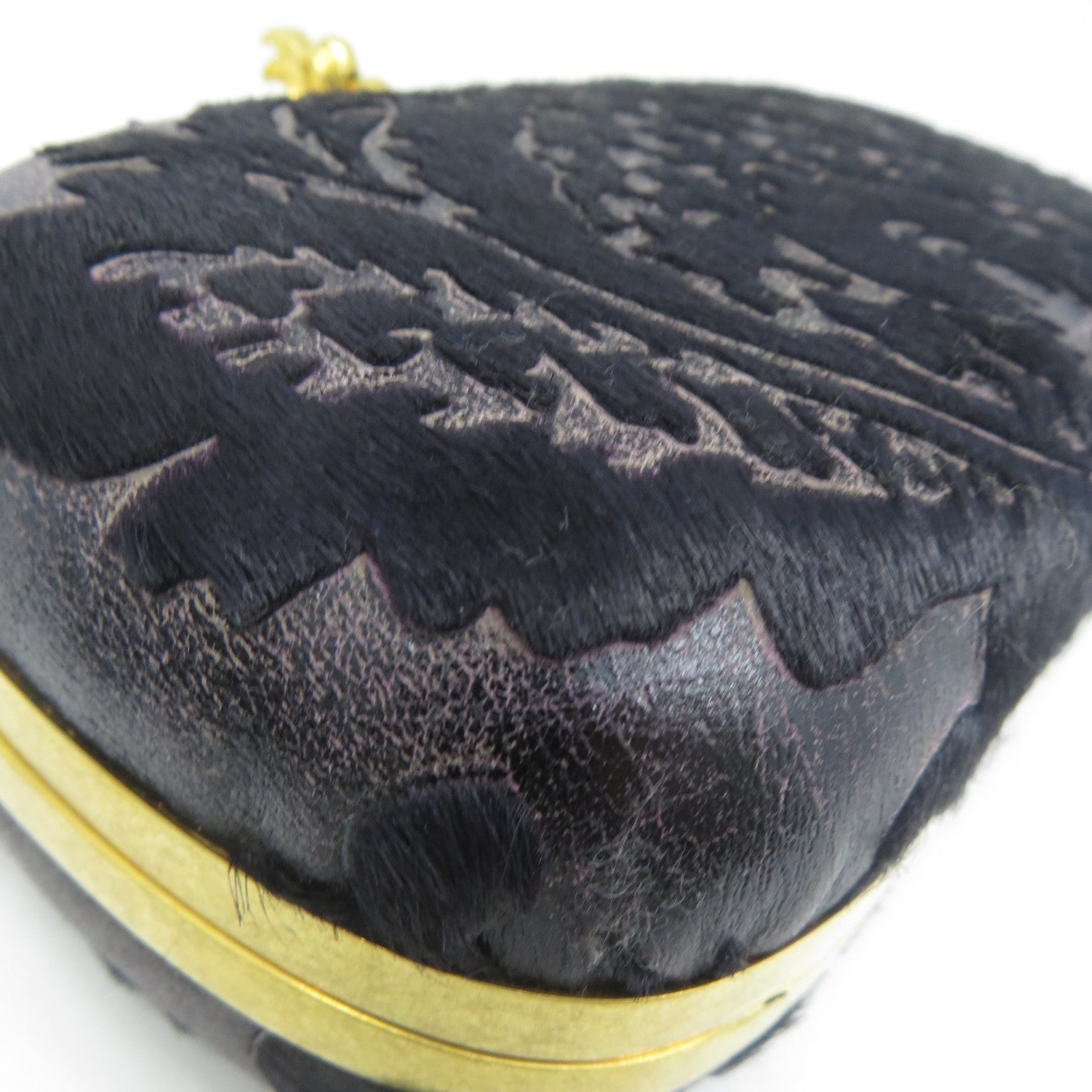 Alexander McQueen 馬毛Clutch Bag金扣手拿包紫色