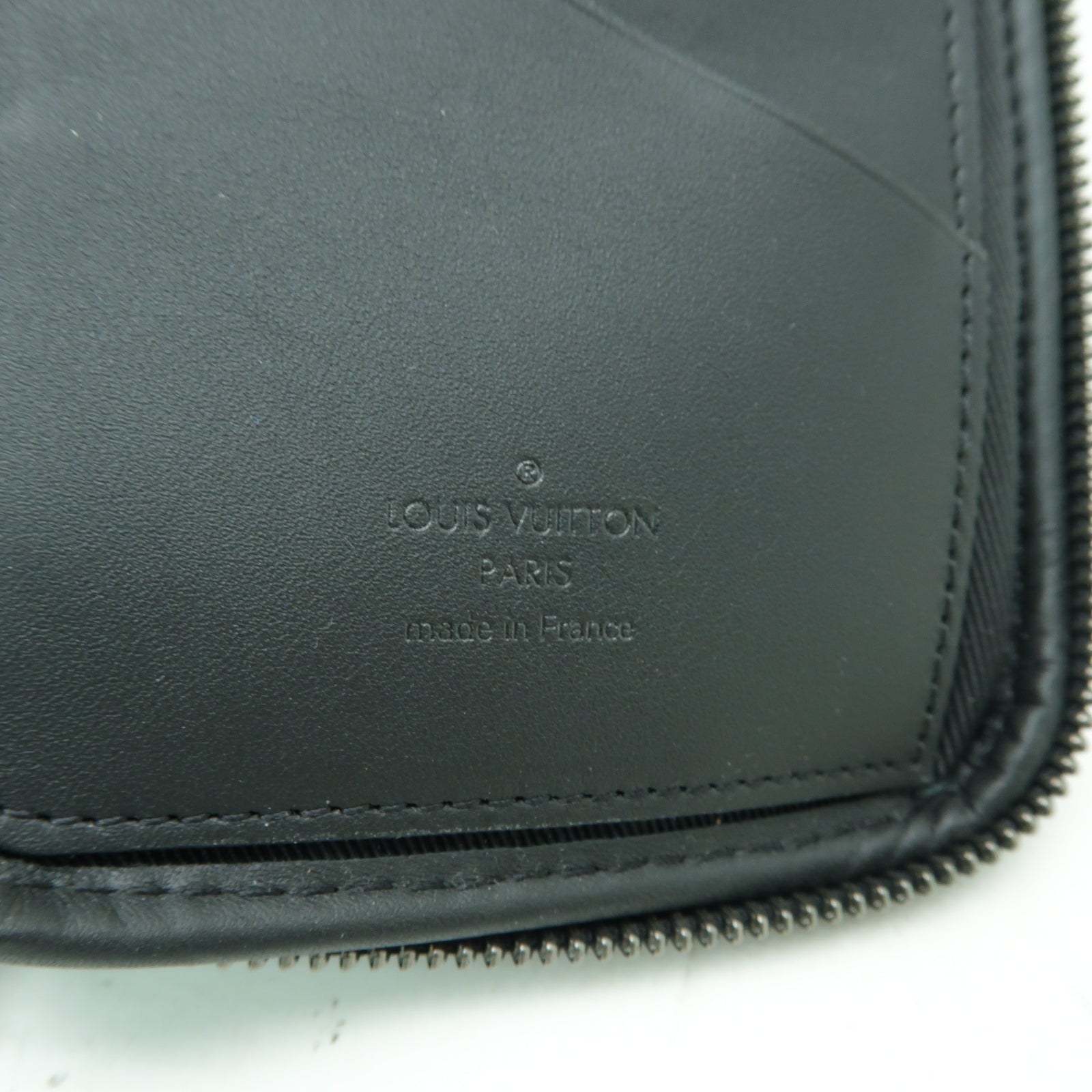 LOUIS VUITTON Monogram Eclipse Reverse Double Phone Pouch銀扣肩背袋黑色/灰色