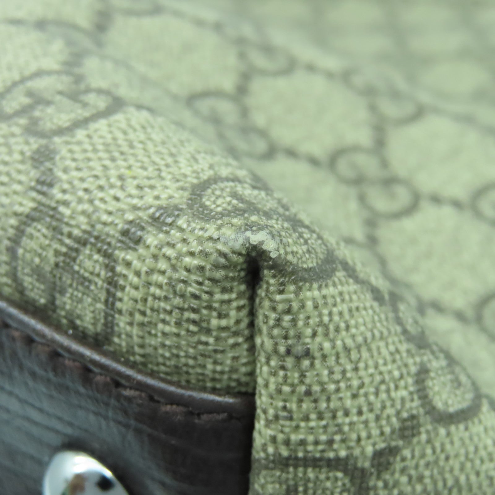 GUCCI 塗層帆布Hand Bag銀扣肩背袋啡色