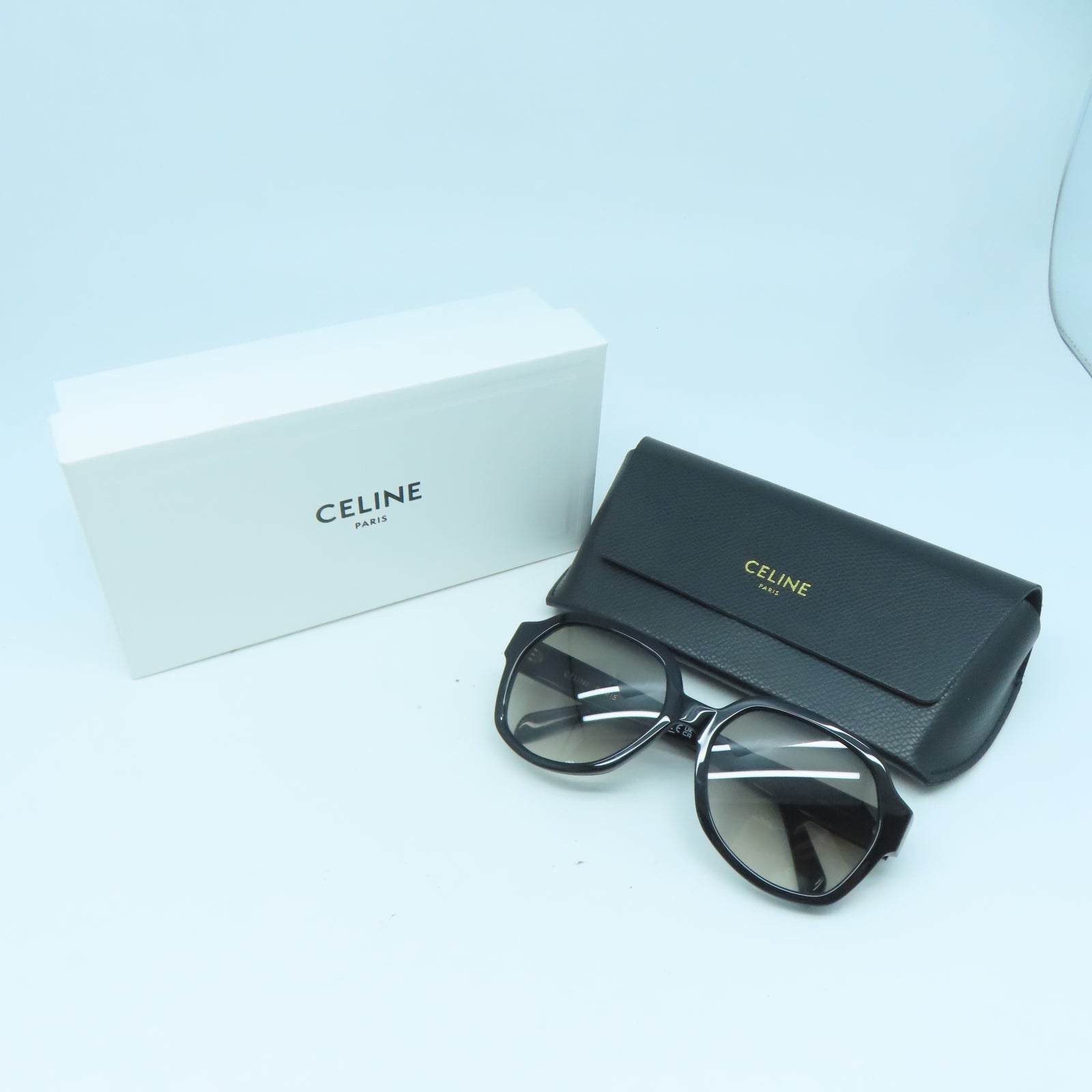 CELINE 塑料Sunglasses銀扣太陽眼鏡黑色