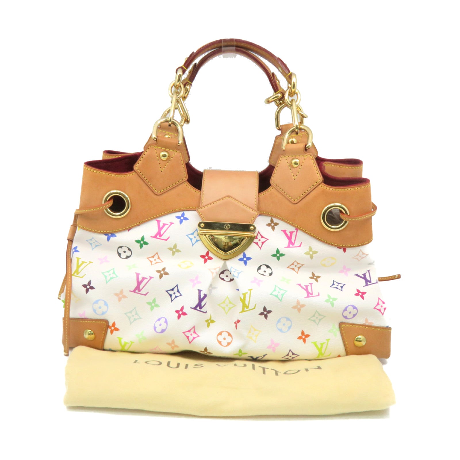 LOUIS VUITTON Mono-Multi Ursula Hand Bag金扣手挽袋白色/彩色