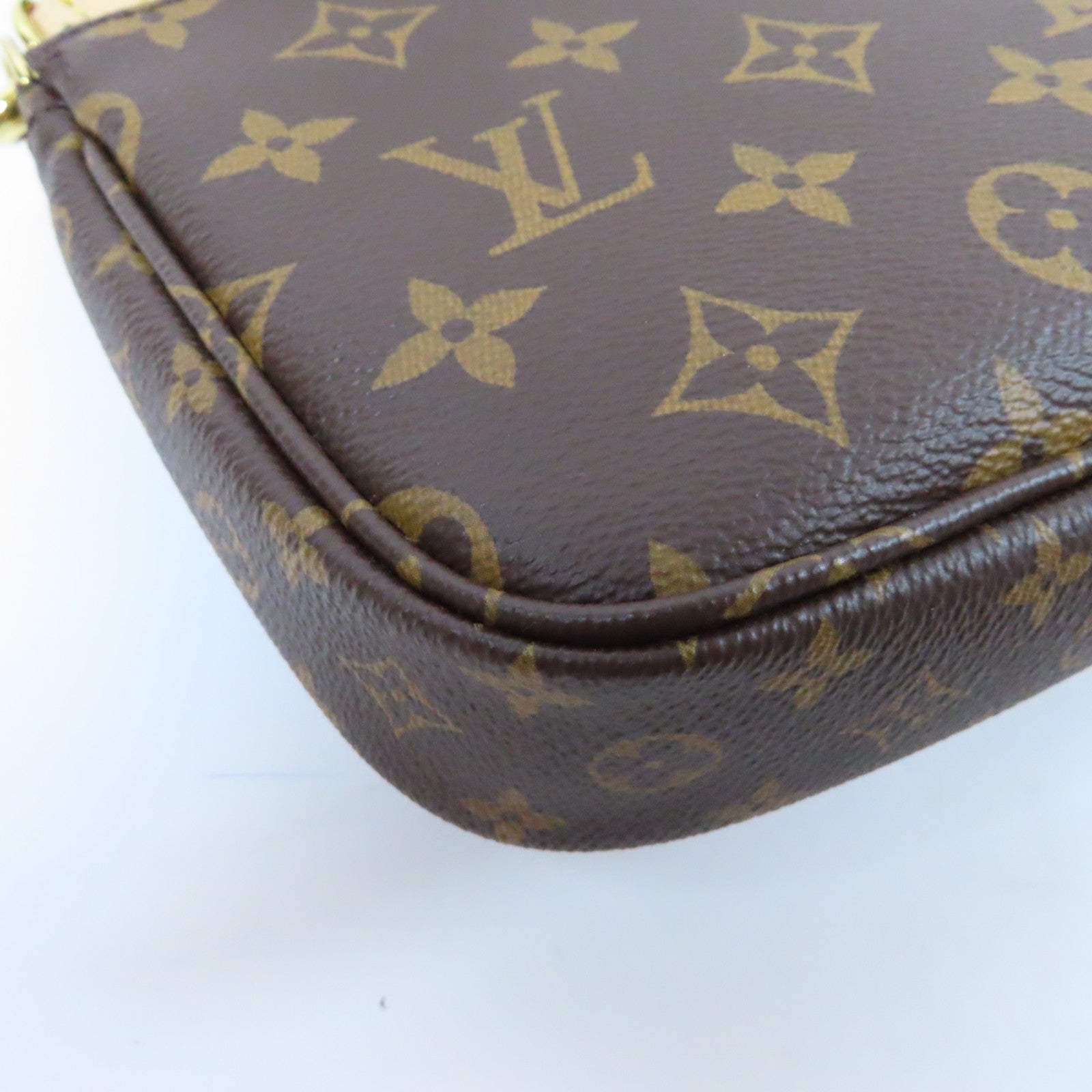 LOUIS VUITTON Monogram Mutti Pochette Accessories金扣手挽肩背兩用袋啡色