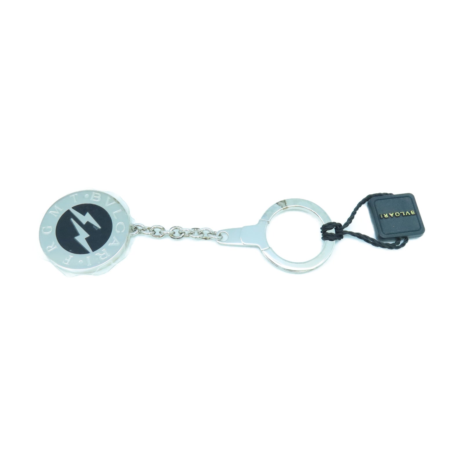 BVLGARI 【激減優惠】不鏽鋼Fragment Key Ring鎖匙扣銀色/黑色
