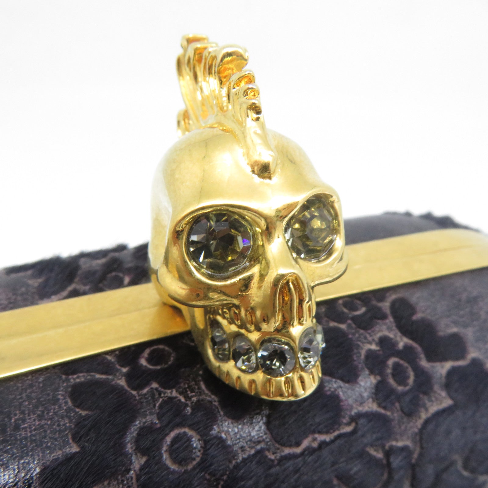 Alexander McQueen 馬毛Clutch Bag金扣手拿包紫色