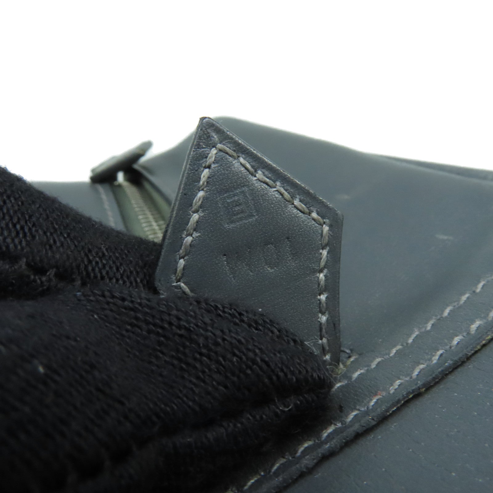 HERMES Box Calf皮革Plume 32Hand Bag银扣手挽袋Graphite灰色