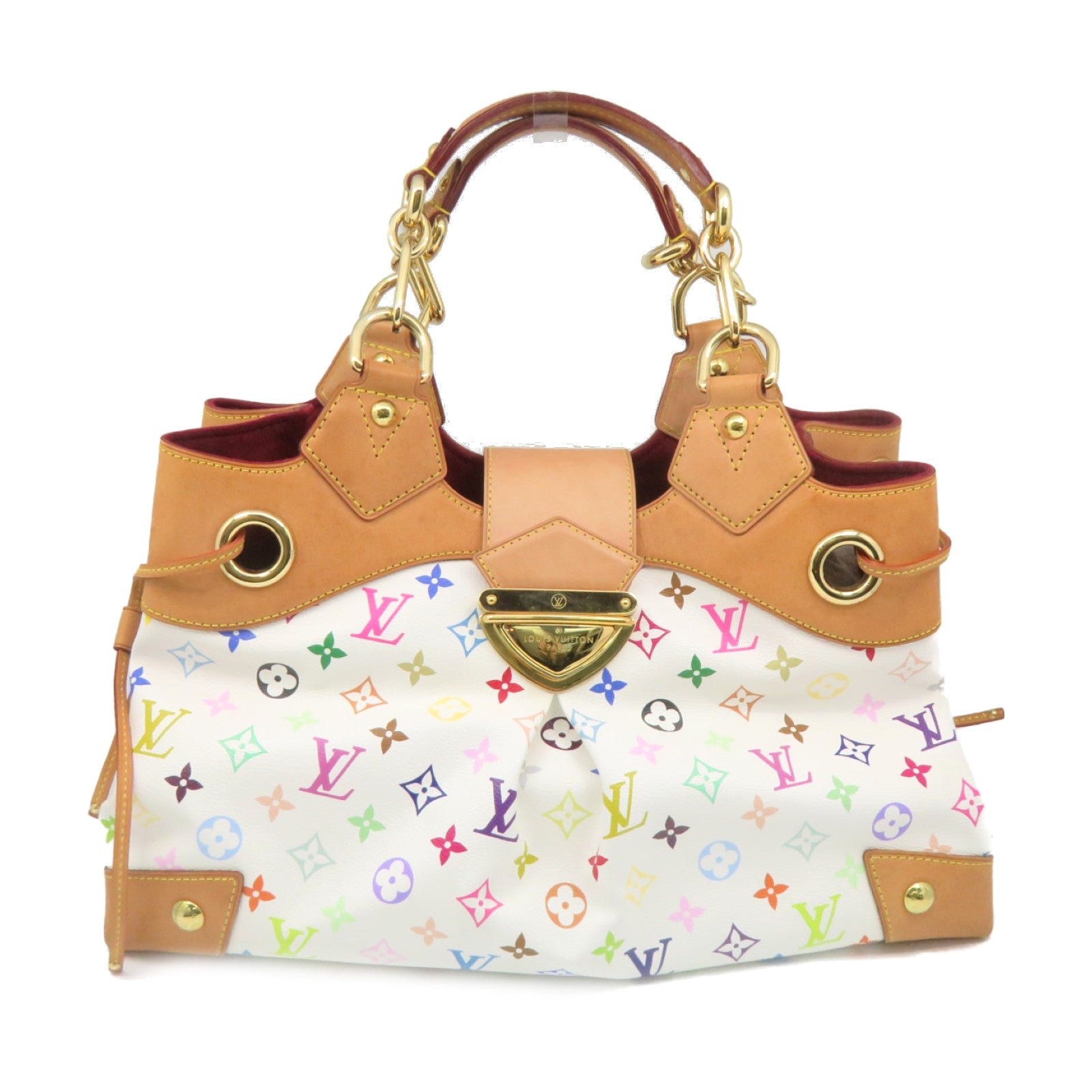 LOUIS VUITTON Mono-Multi Ursula Hand Bag金扣手挽袋白色/彩色