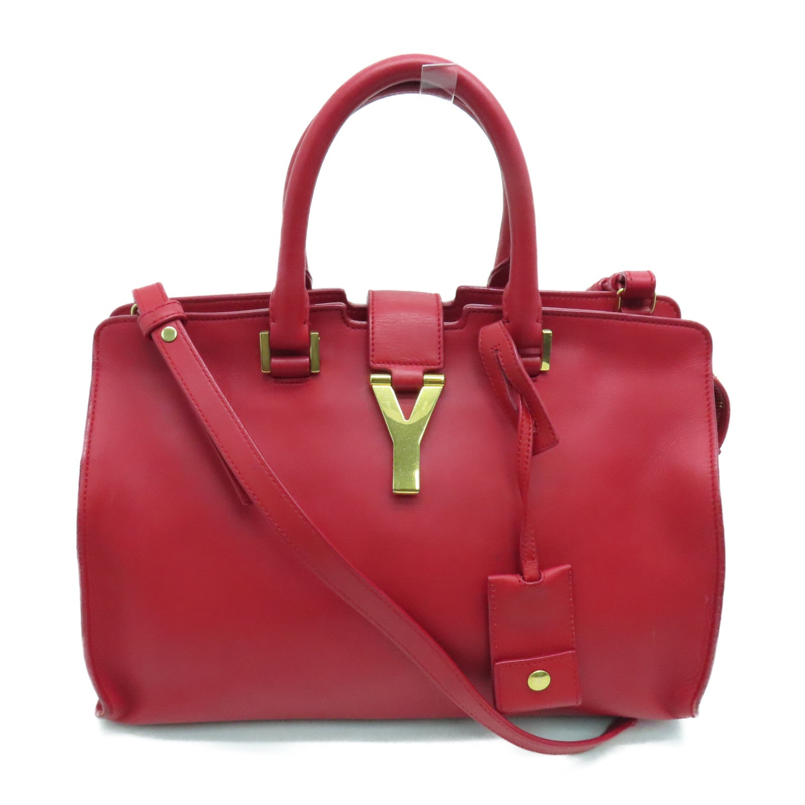 SAINT LAURENT 牛皮皮革2 Way Shoulder金扣手挽肩背兩用袋紅色