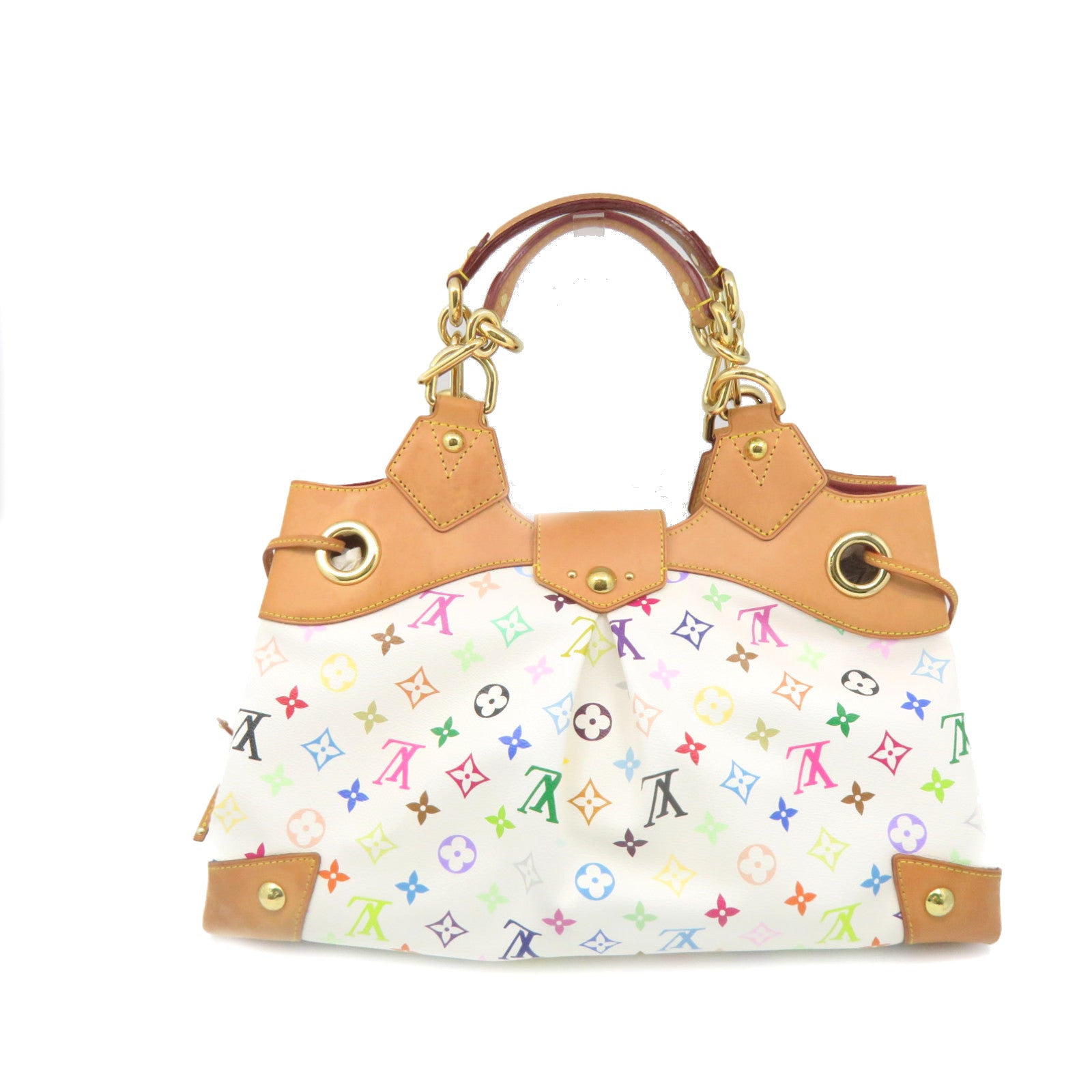 LOUIS VUITTON Mono-Multi Ursula Hand Bag金扣手挽袋白色/彩色