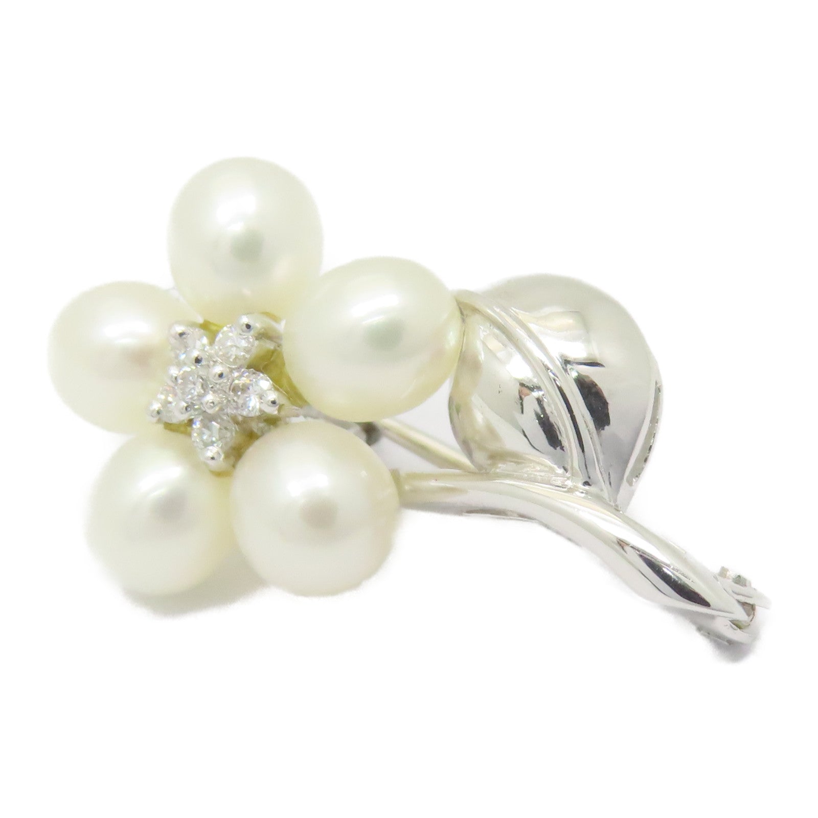 JEWELRY 18K白金Diamond Brooch 0.07ct鑽石胸針銀色