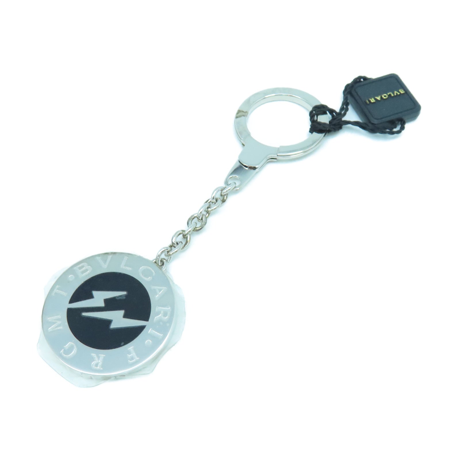 BVLGARI 【激減優惠】不鏽鋼Fragment Key Ring鎖匙扣銀色/黑色