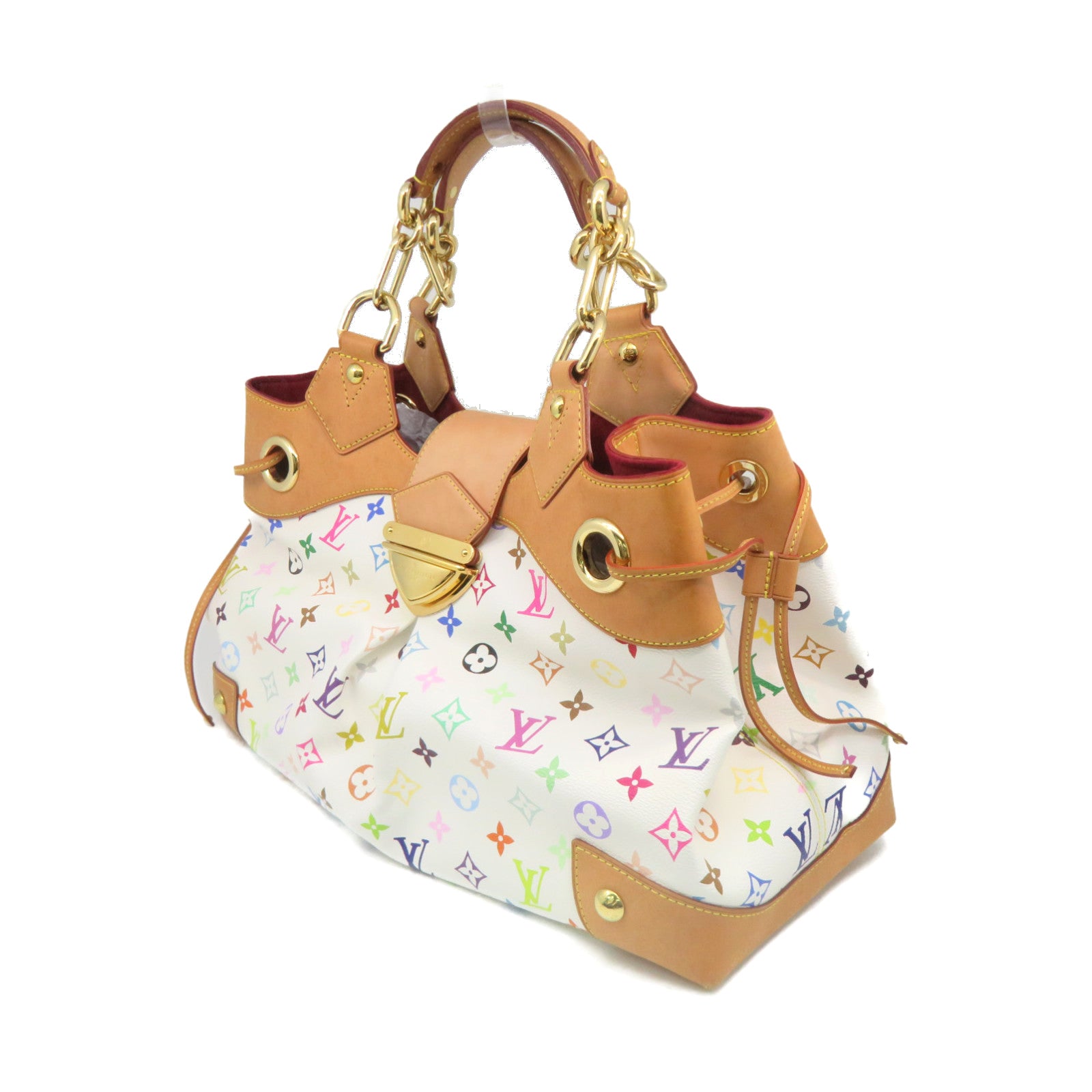 LOUIS VUITTON Mono-Multi Ursula Hand Bag金扣手挽袋白色/彩色