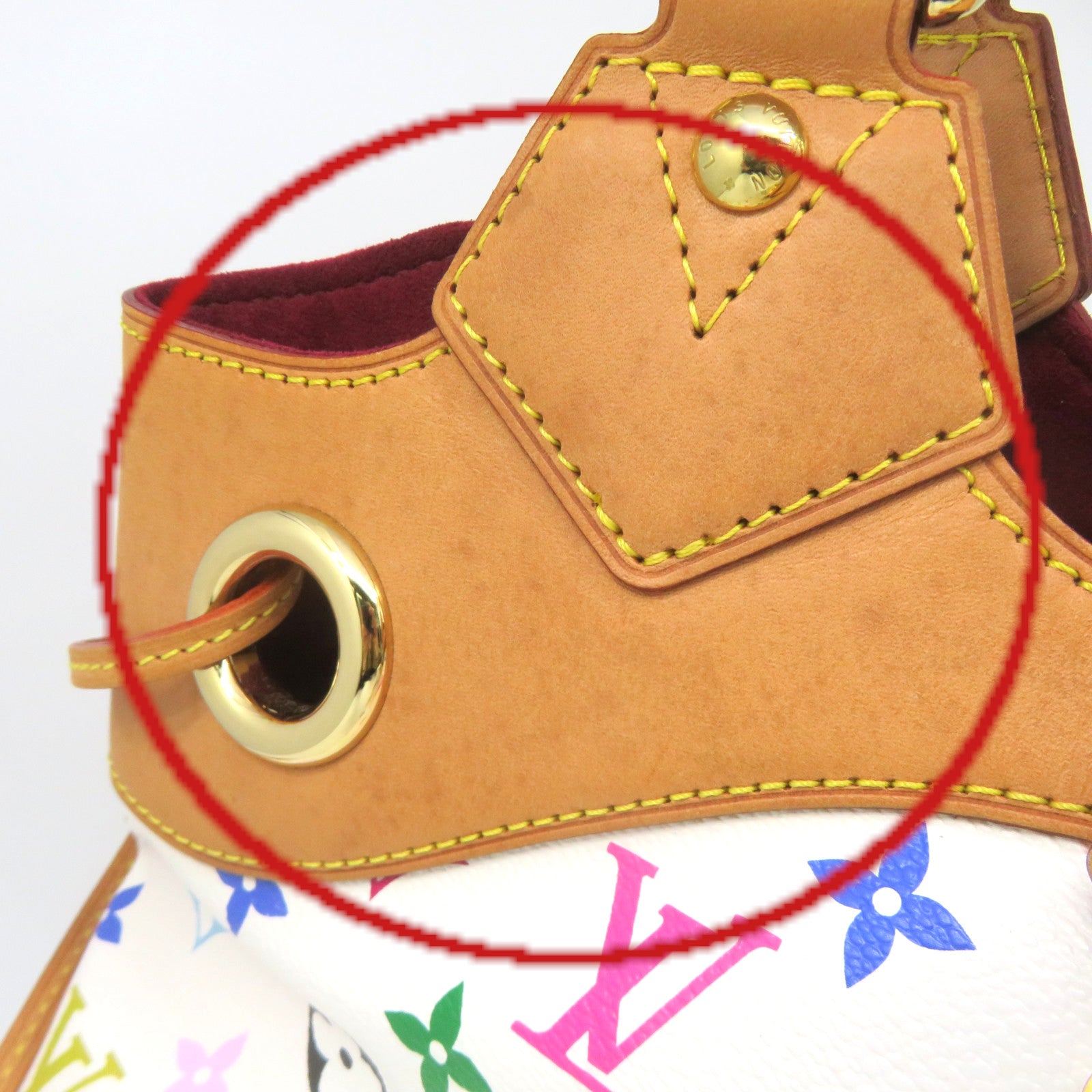 LOUIS VUITTON Mono-Multi Ursula Hand Bag金扣手挽袋白色/彩色