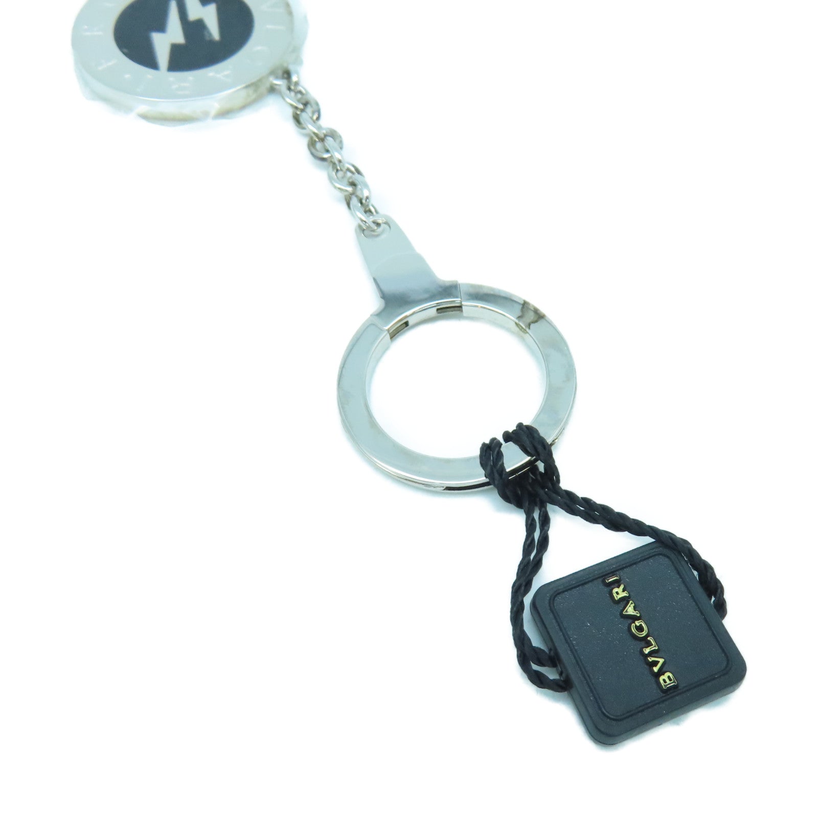 BVLGARI 【激減優惠】不鏽鋼Fragment Key Ring鎖匙扣銀色/黑色