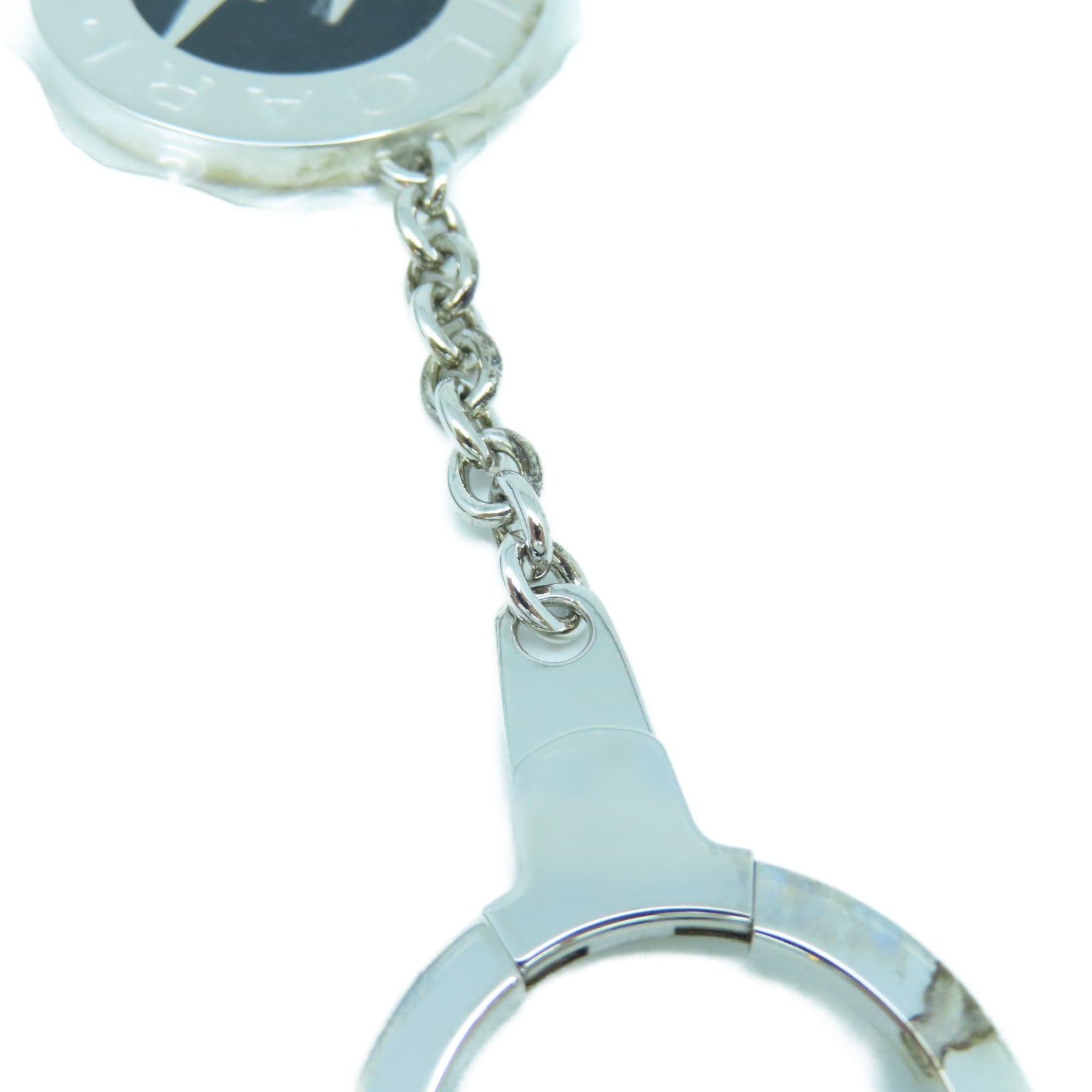 BVLGARI 【激減優惠】不鏽鋼Fragment Key Ring鎖匙扣銀色/黑色