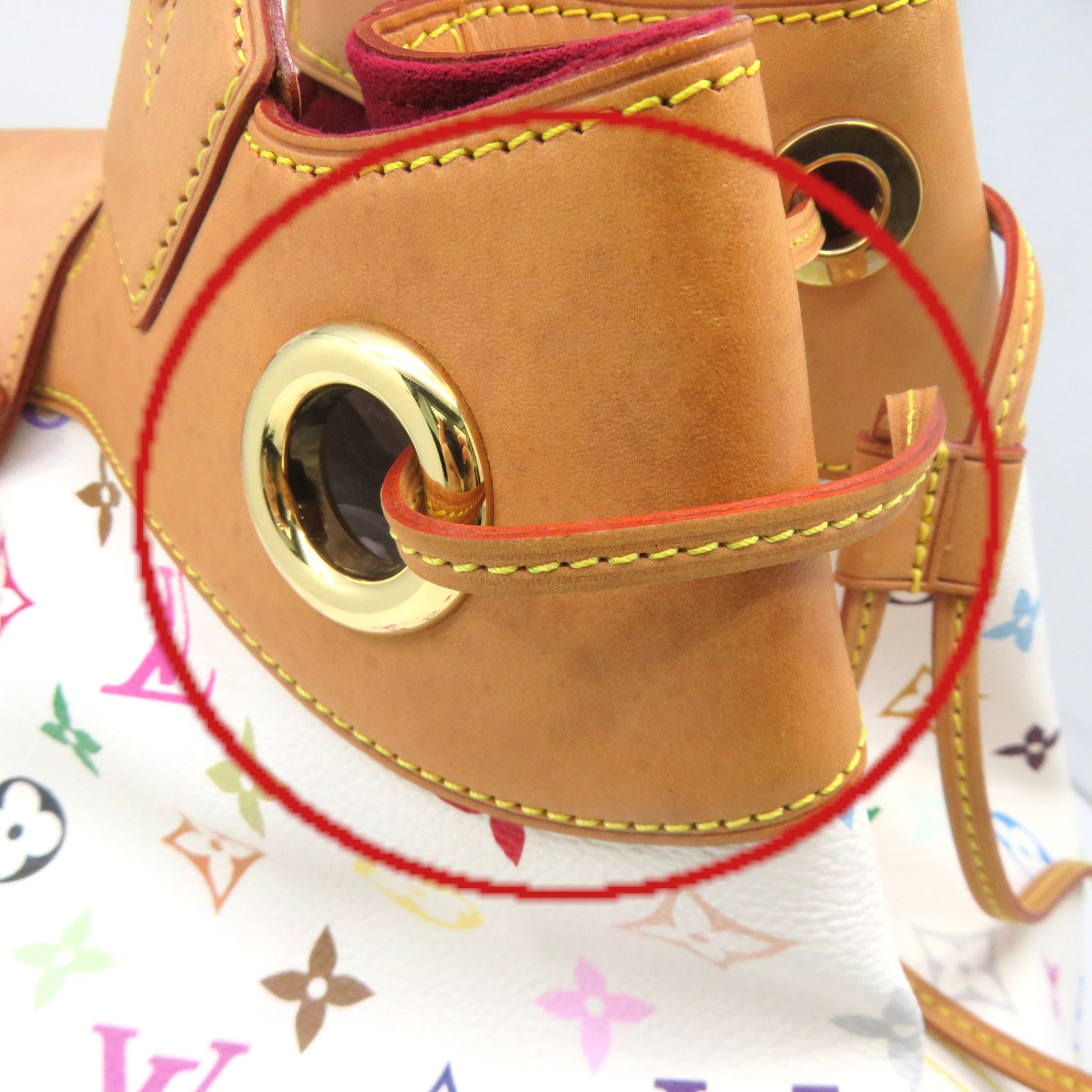 LOUIS VUITTON Mono-Multi Ursula Hand Bag金扣手挽袋白色/彩色