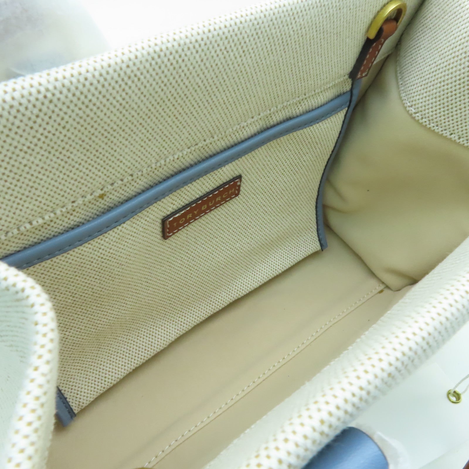 Tory Burch 帆布2way Shoulder Bag金扣手挽肩背兩用袋棕色