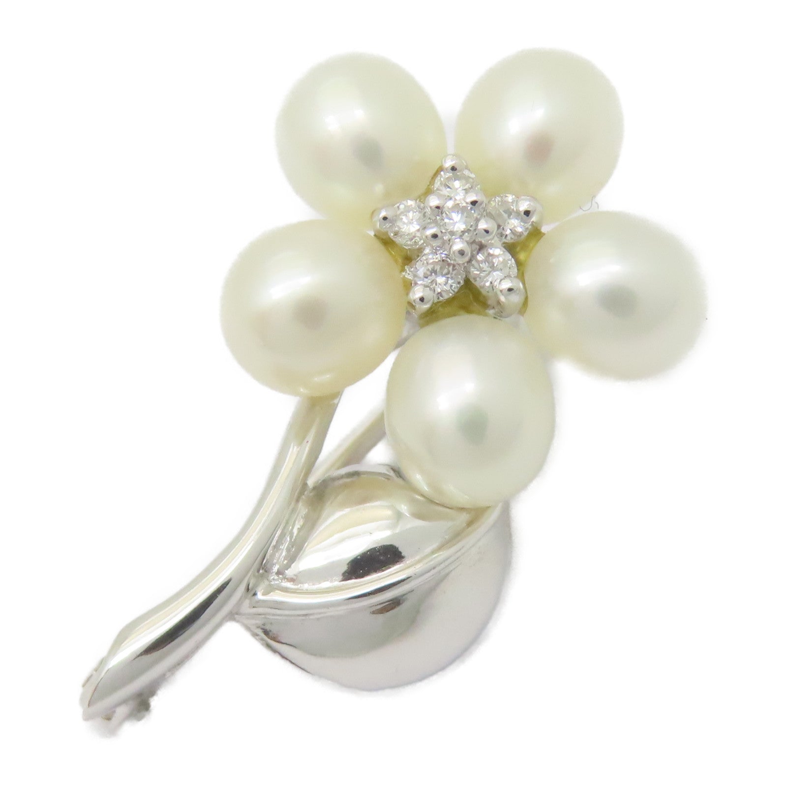 JEWELRY 18K白金Diamond Brooch 0.07ct鑽石胸針銀色