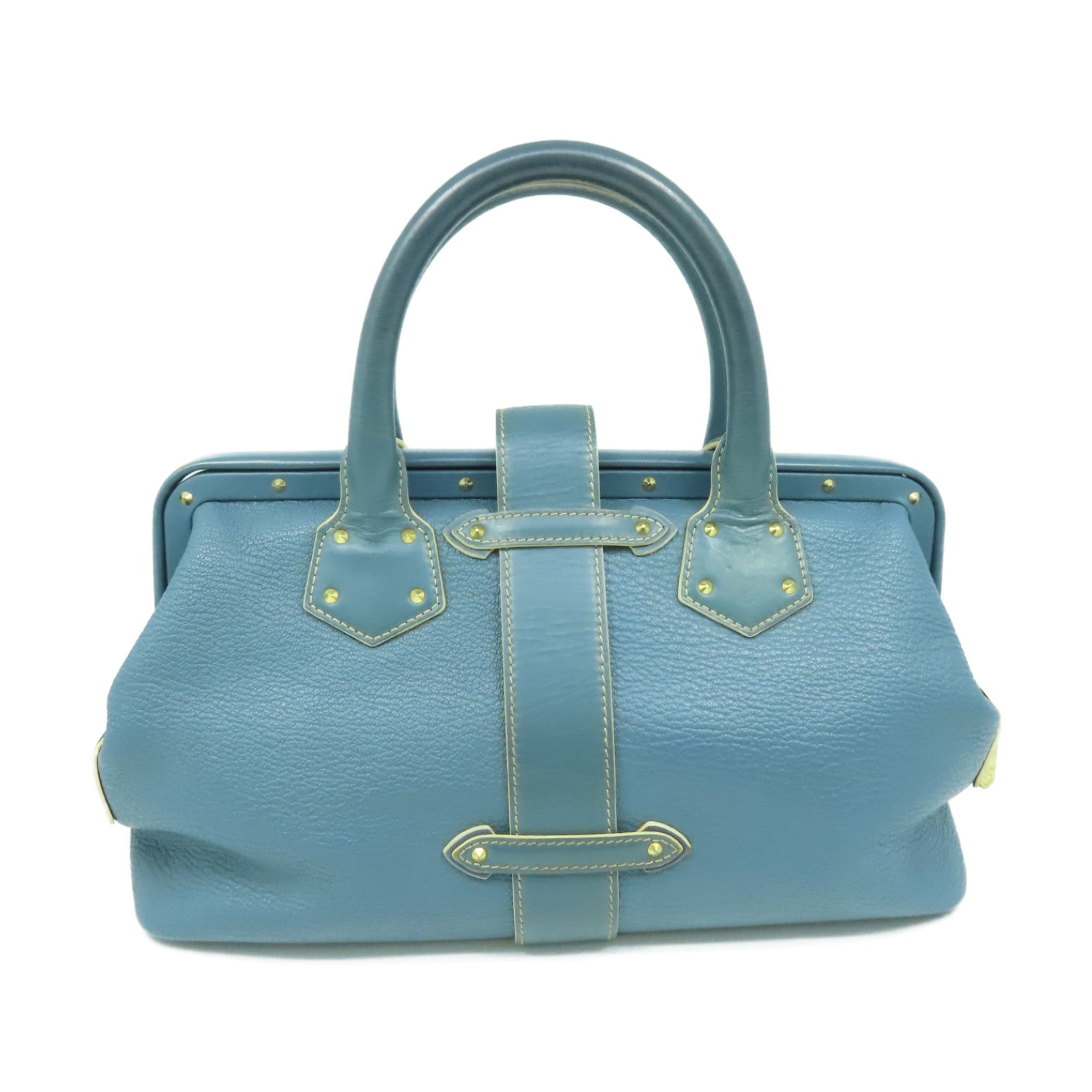 LOUIS VUITTON Suhali Leather Lingenieux PM Hand Bag Gold Buckle Blue