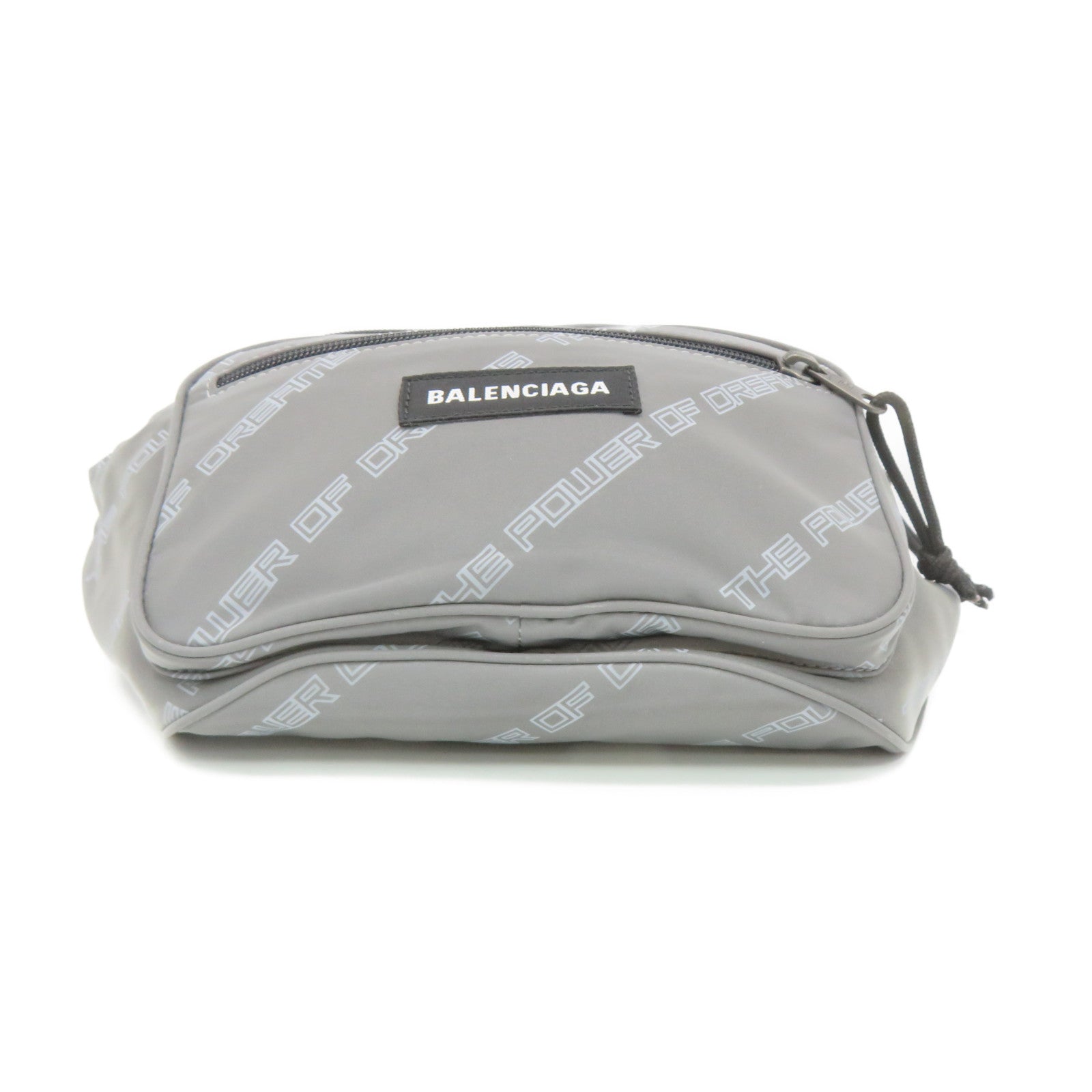 BALENCIAGA Nylon Waist Bag Silver Gray