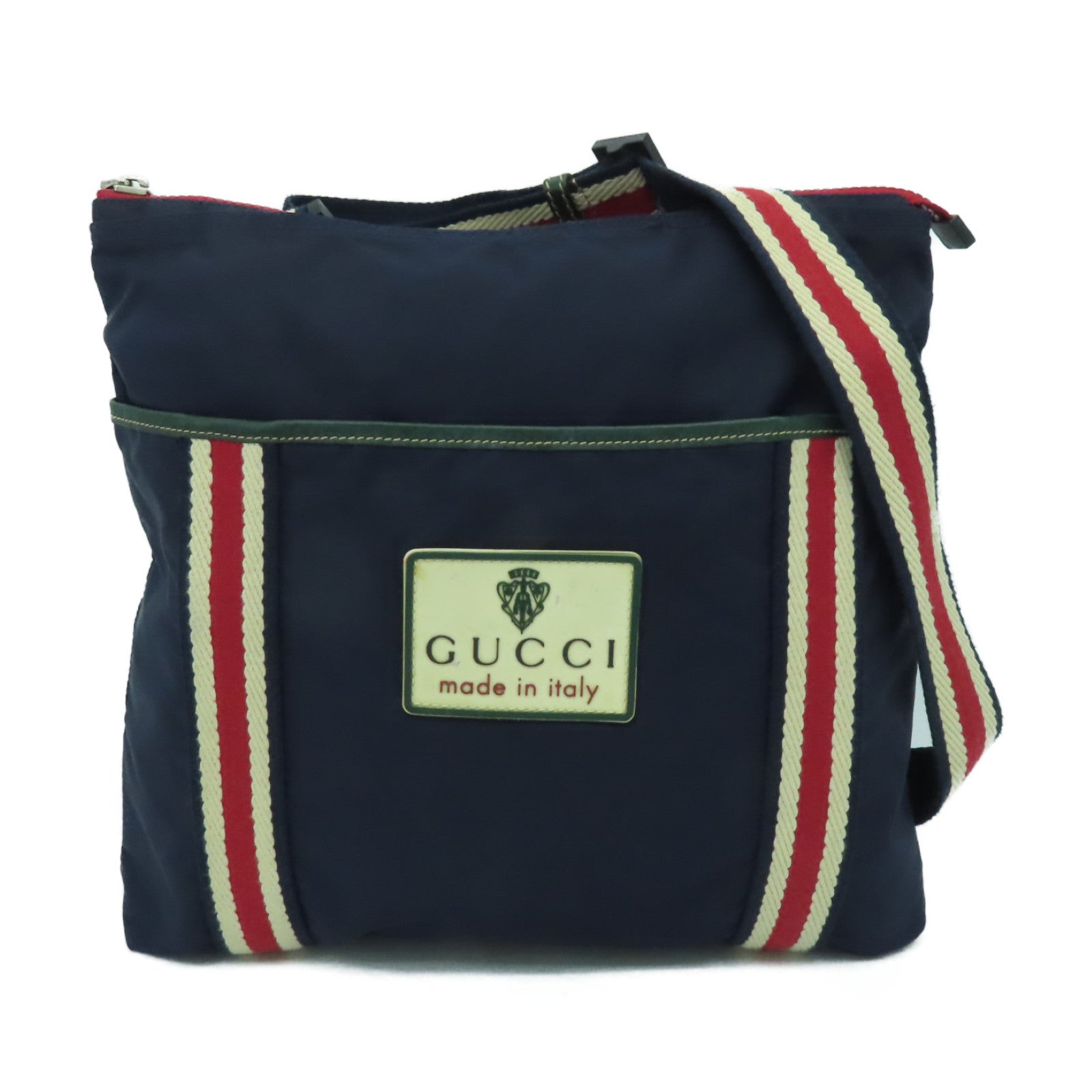 GUCCI 尼龍Shoulder Bag銀扣肩背袋藍色