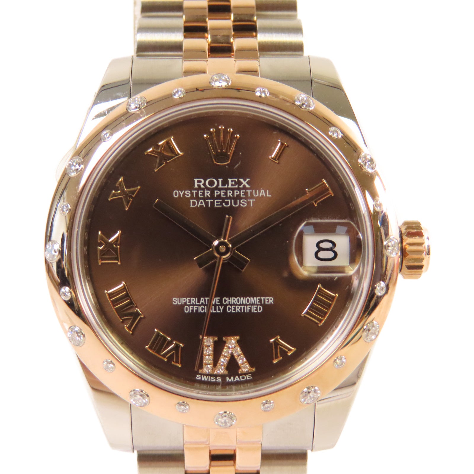 ROLEX Datejust 31mm Watch不鏽鋼/18K玫瑰金自動機芯手錶銅色