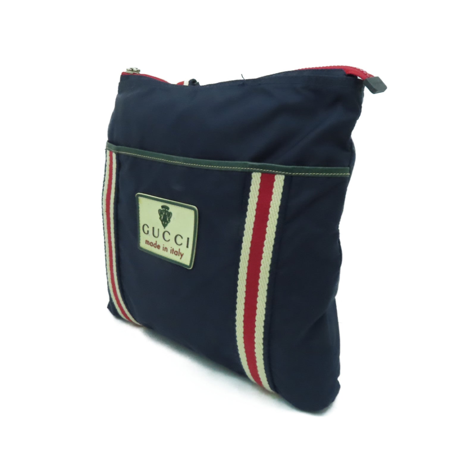 GUCCI 尼龍Shoulder Bag銀扣肩背袋藍色