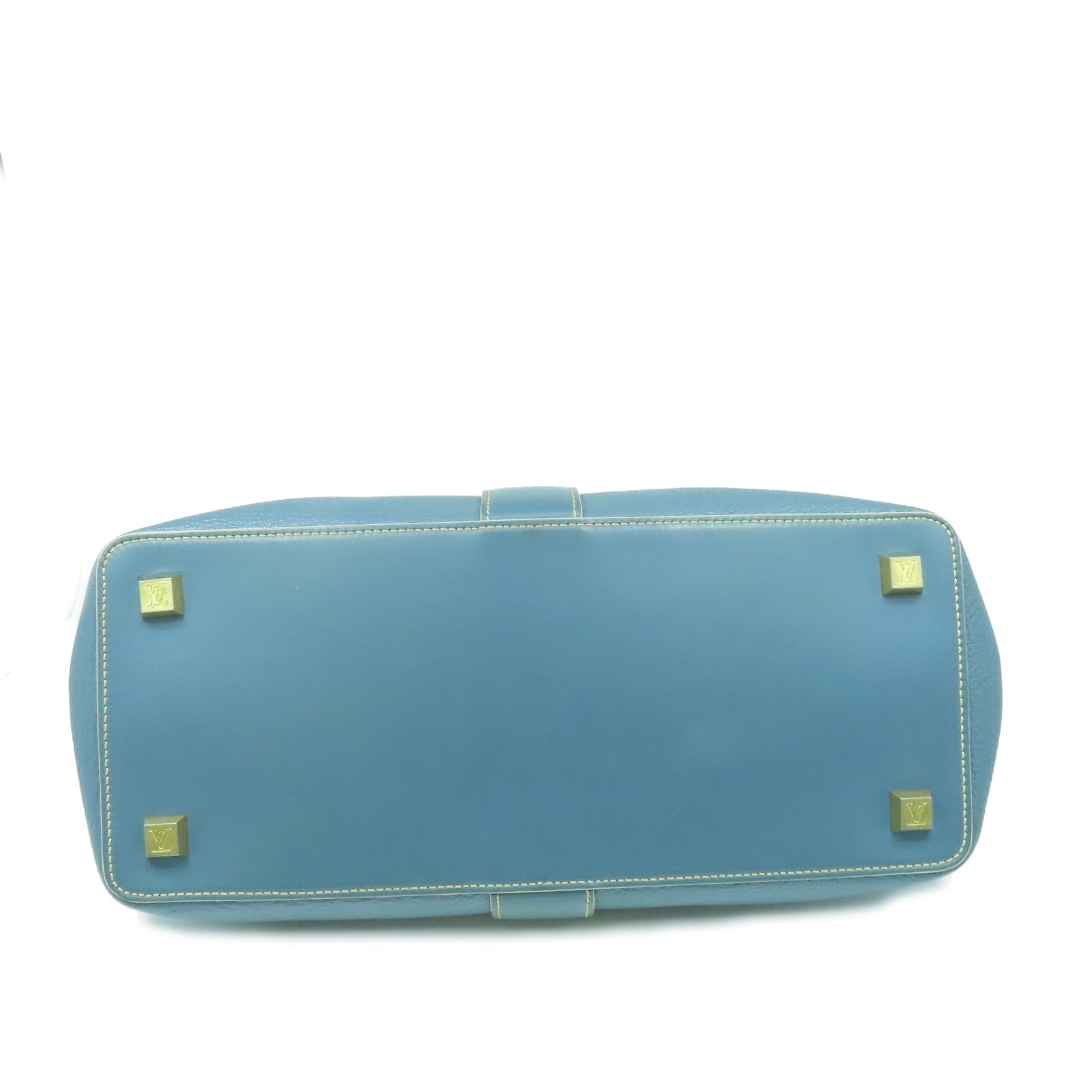 LOUIS VUITTON Suhali Leather Lingenieux PM Hand Bag Gold Buckle Blue