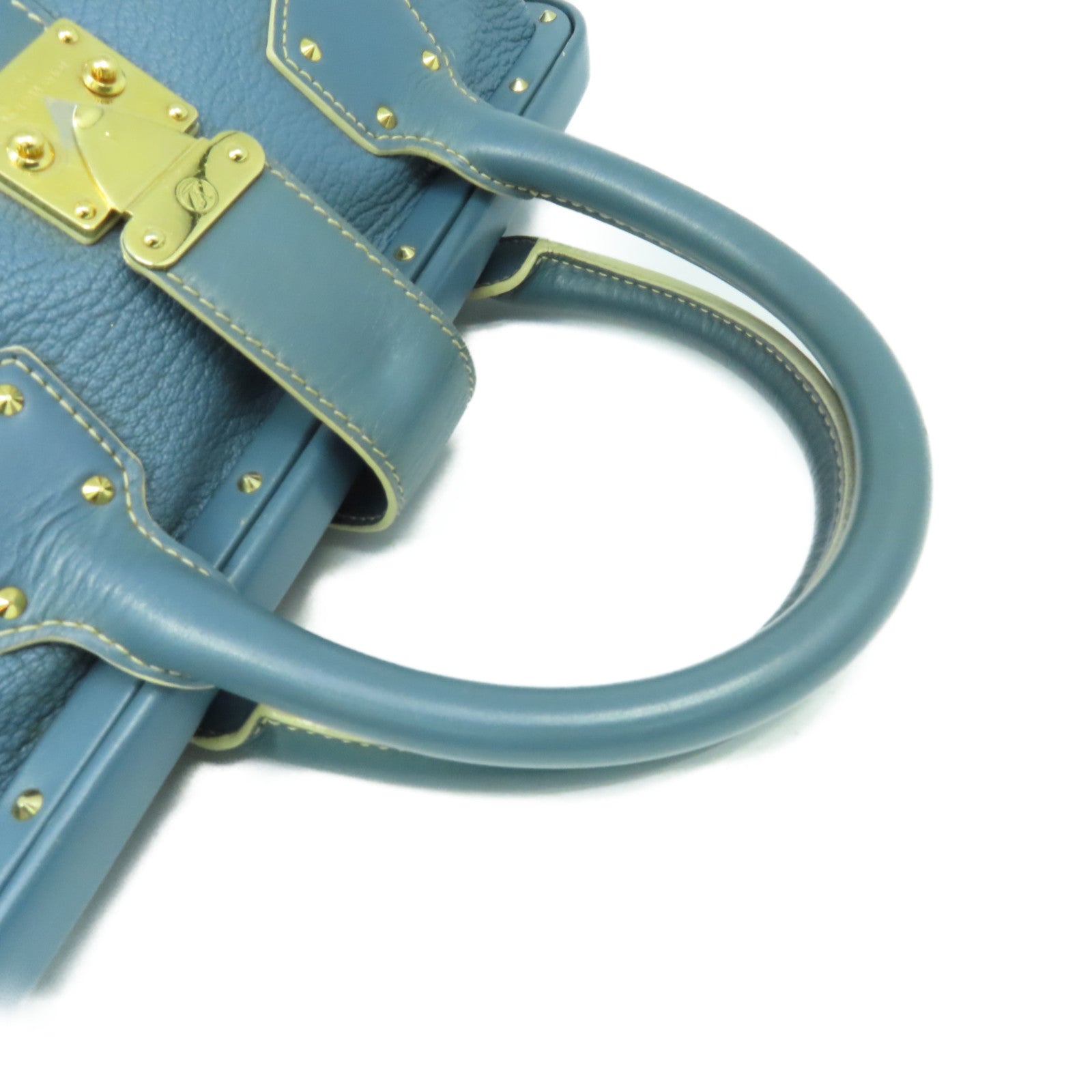 LOUIS VUITTON Suhali Leather Lingenieux PM Hand Bag Gold Buckle Blue
