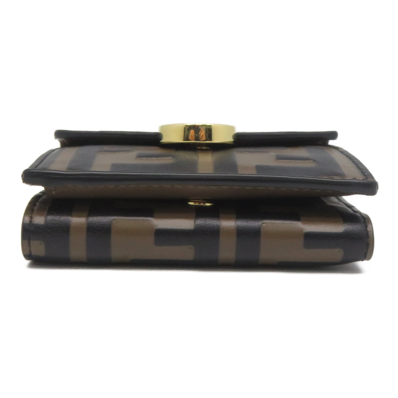 FENDI 牛皮皮革Wallet金扣錢包啡色