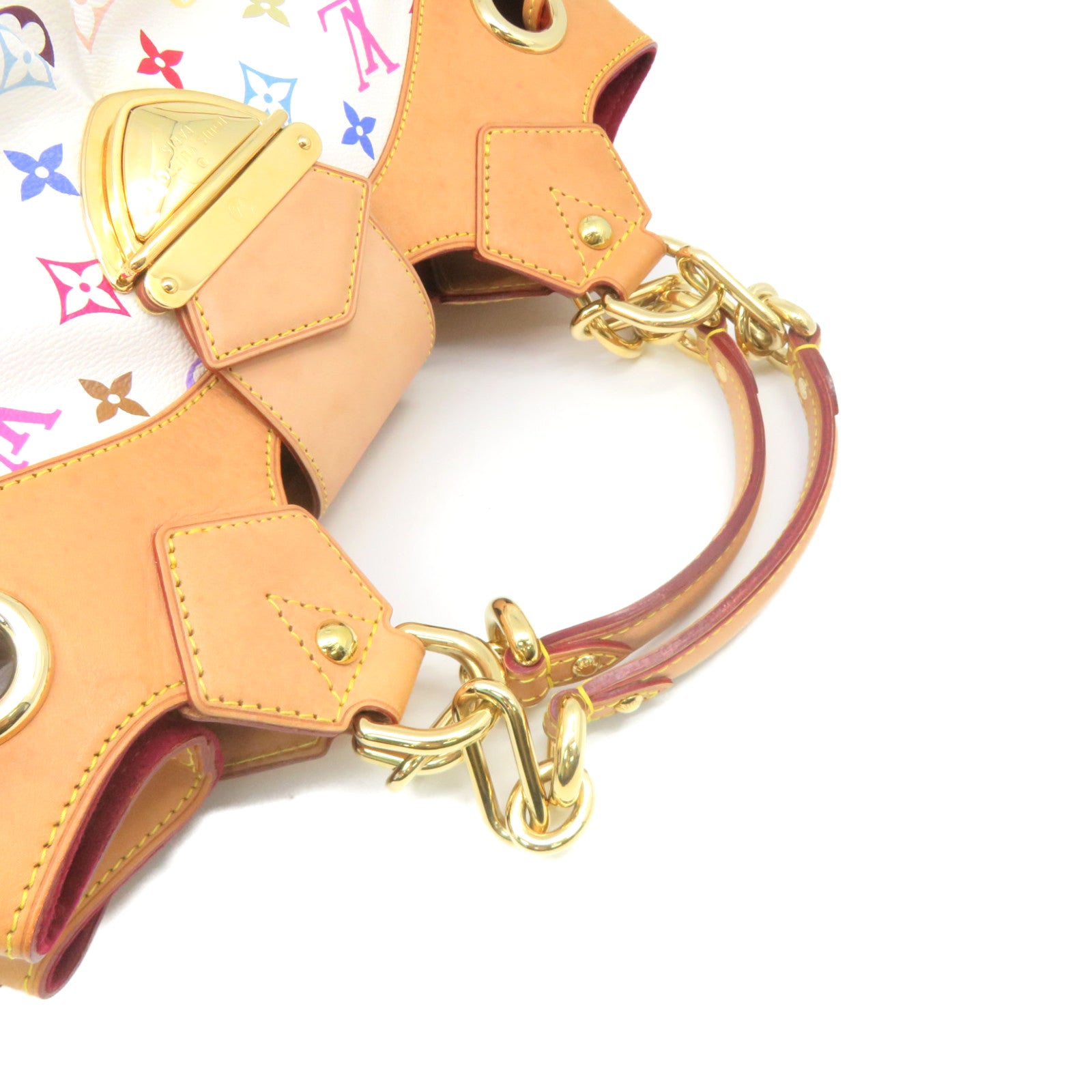 LOUIS VUITTON Mono-Multi Ursula Hand Bag金扣手挽袋白色/彩色