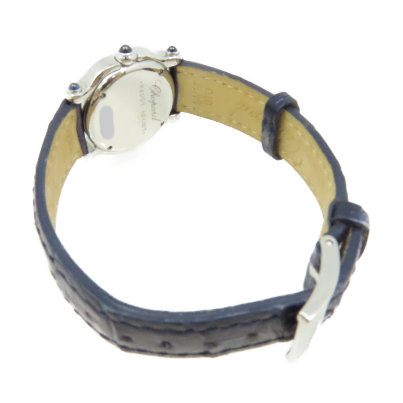 Chopard Happy Sport 5 Diamond Watch不鏽鋼/皮革帶石英機芯手錶白色