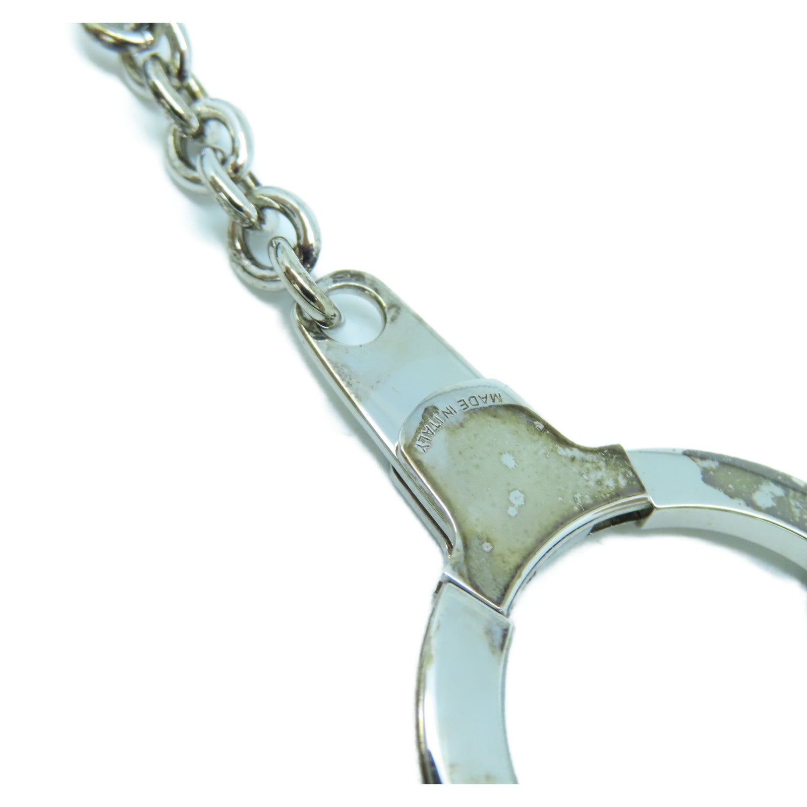 BVLGARI 【激減優惠】不鏽鋼Fragment Key Ring鎖匙扣銀色/黑色