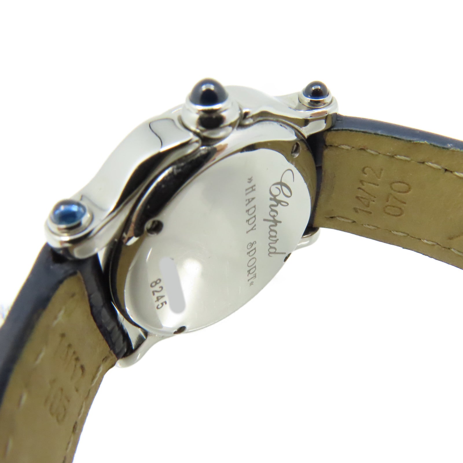 Chopard Happy Sport 5 Diamond Watch不鏽鋼/皮革帶石英機芯手錶白色