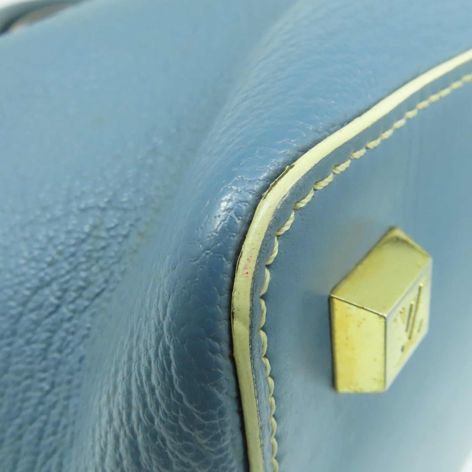 LOUIS VUITTON Suhali Leather Lingenieux PM Hand Bag Gold Buckle Blue