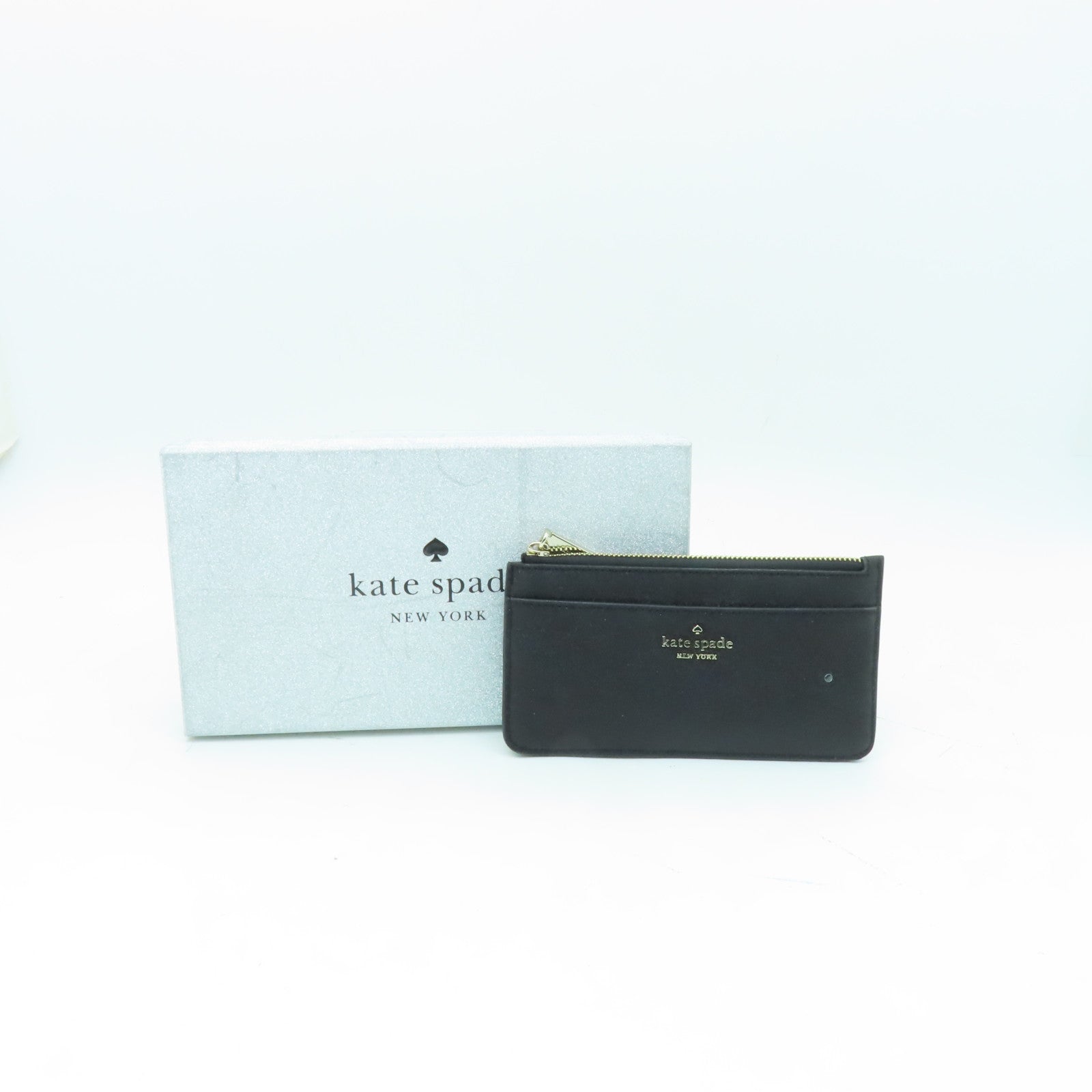Kate Spade Tinsel Glitter Fabric Card Case金扣卡片套黒色