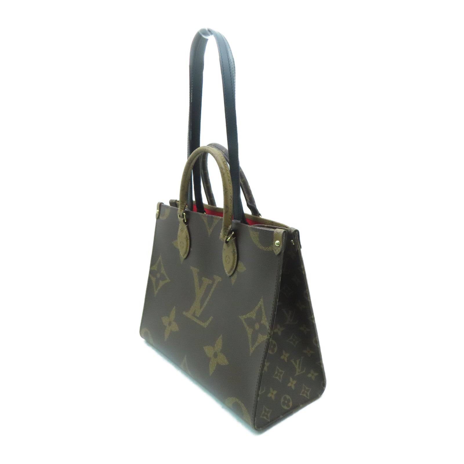 LOUIS VUITTON Monogram On The Go MM金扣手挽肩背兩用袋啡色