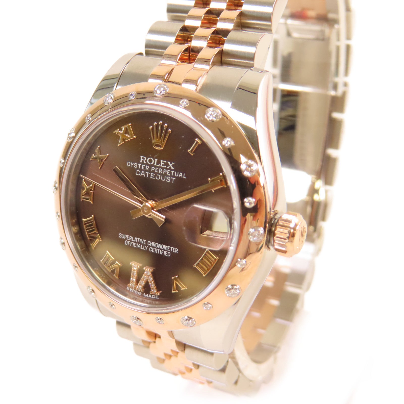 ROLEX Datejust 31mm Watch不鏽鋼/18K玫瑰金自動機芯手錶銅色