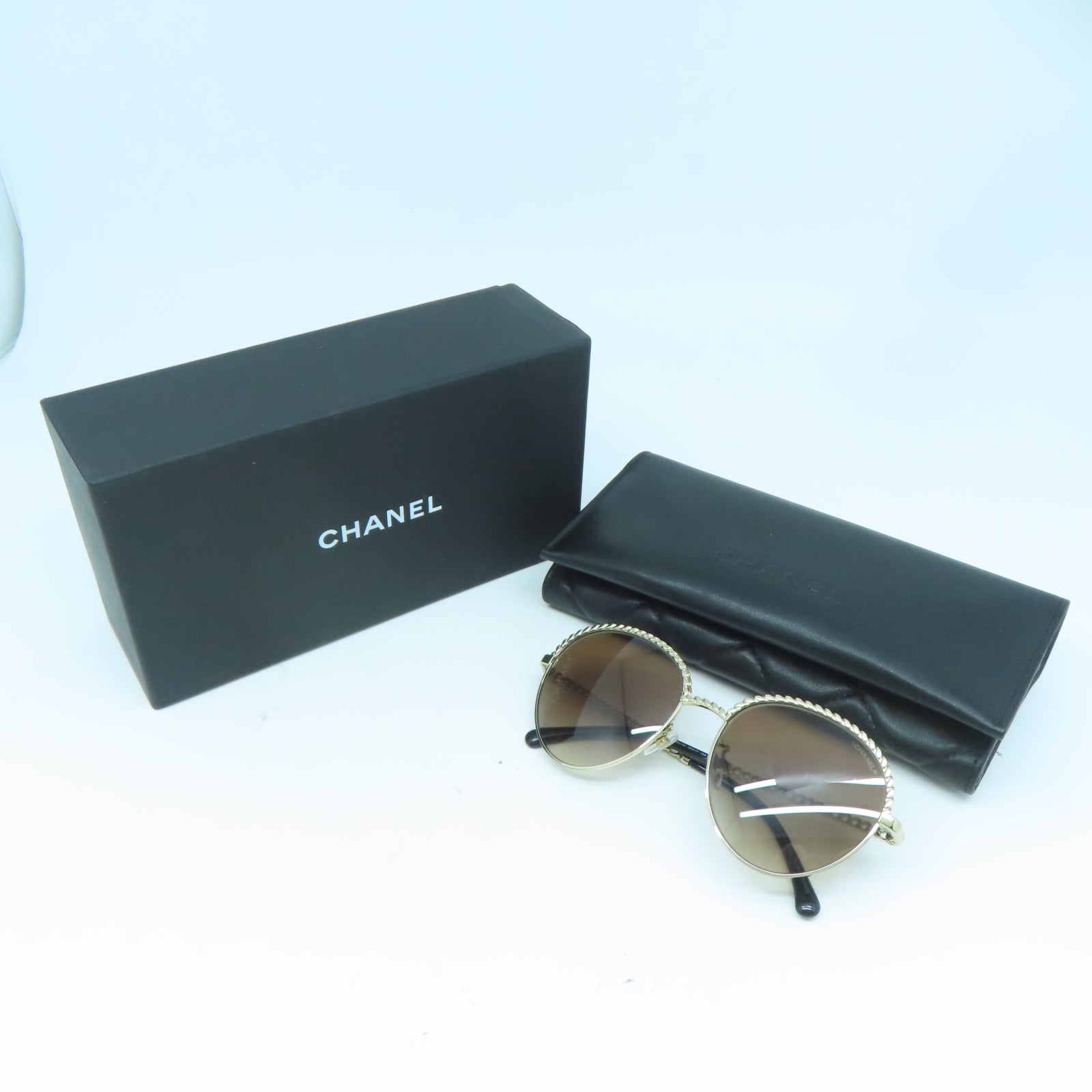 CHANEL 金屬Sunglasses金扣太陽眼鏡啡色