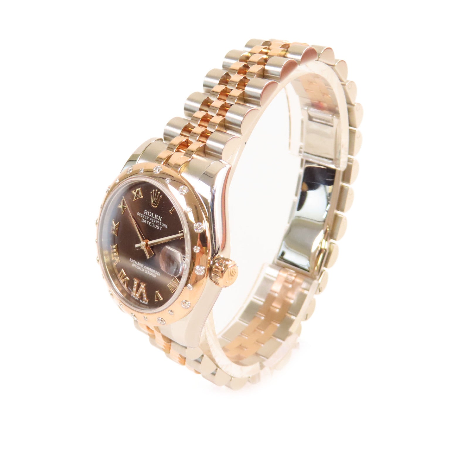 ROLEX Datejust 31mm Watch不鏽鋼/18K玫瑰金自動機芯手錶銅色