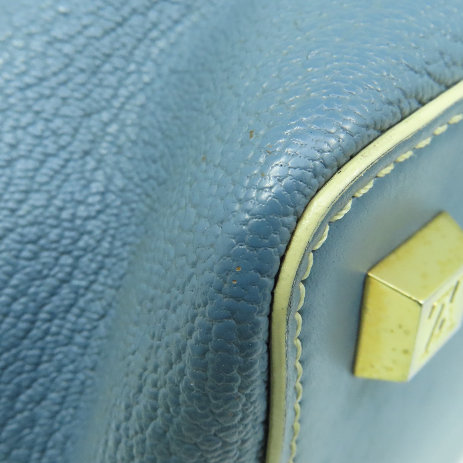 LOUIS VUITTON Suhali Leather Lingenieux PM Hand Bag Gold Buckle Blue