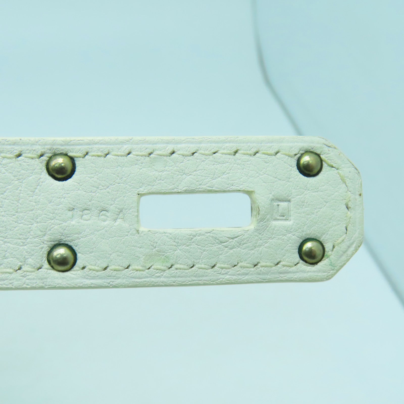HERMES Clemence皮革Shoulder Birkin銀扣手挽袋白色