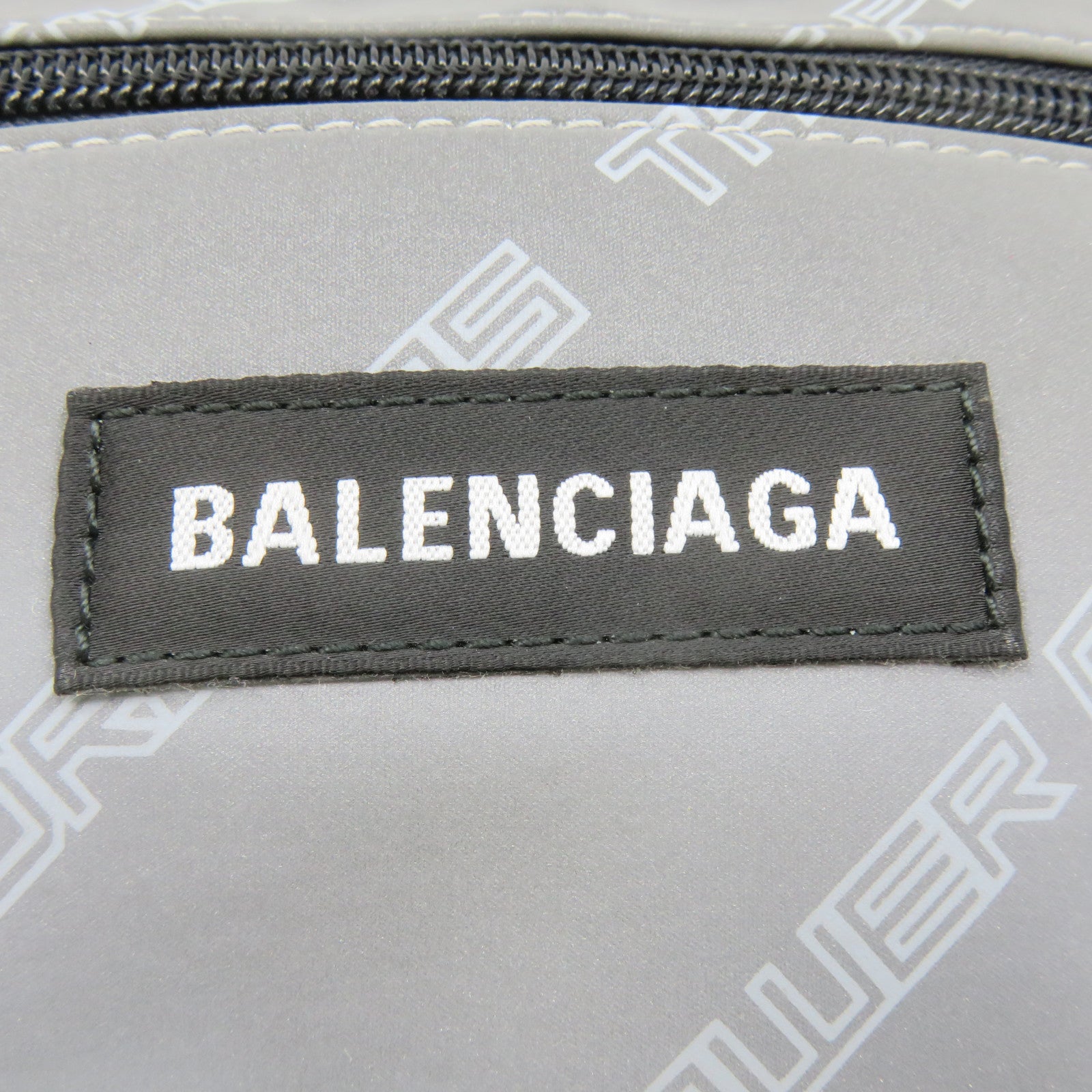 BALENCIAGA Nylon Waist Bag Silver Gray