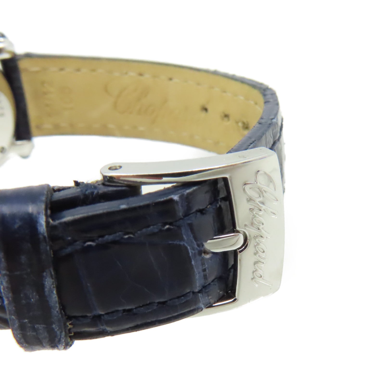Chopard Happy Sport 5 Diamond Watch不鏽鋼/皮革帶石英機芯手錶白色