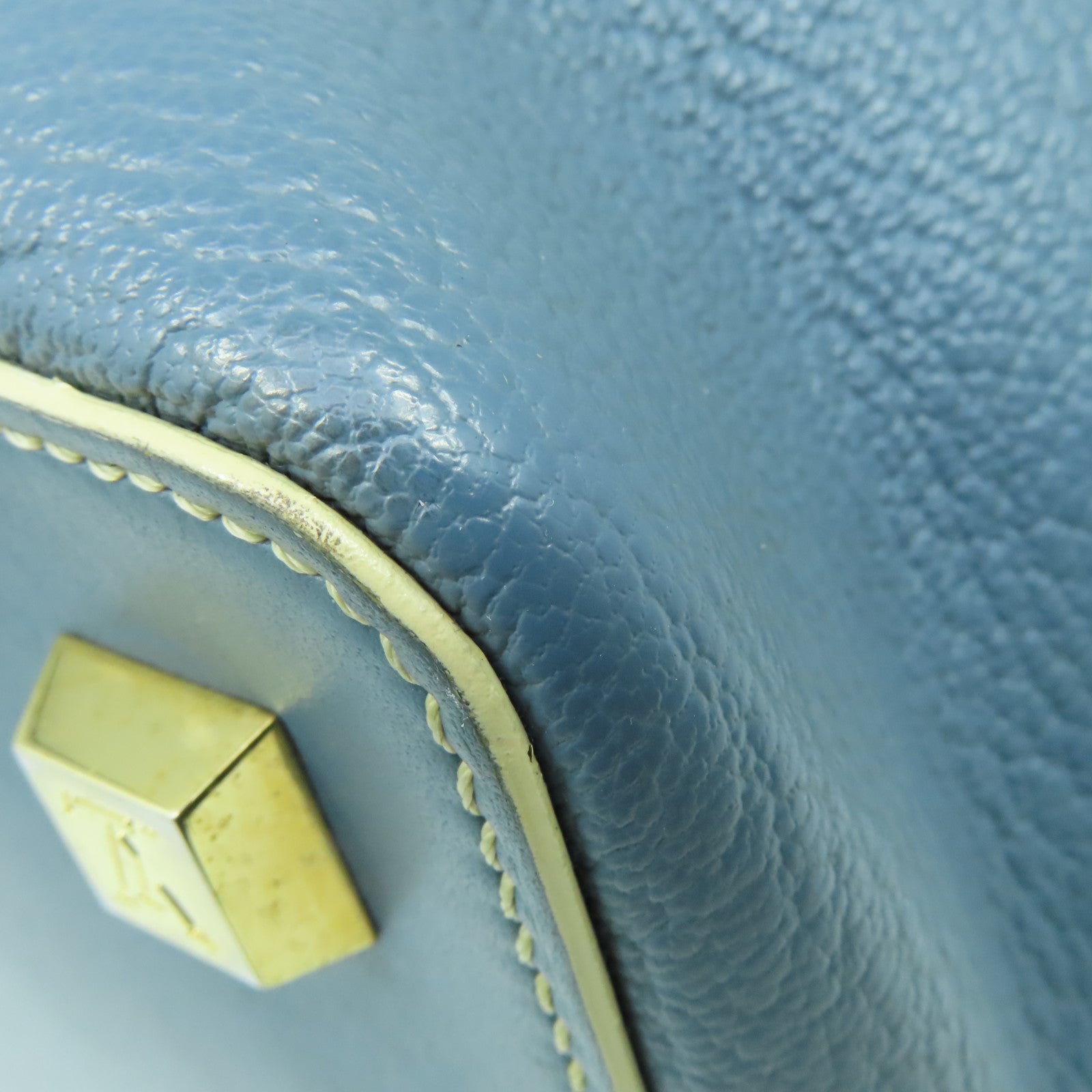 LOUIS VUITTON Suhali Leather Lingenieux PM Hand Bag Gold Buckle Blue