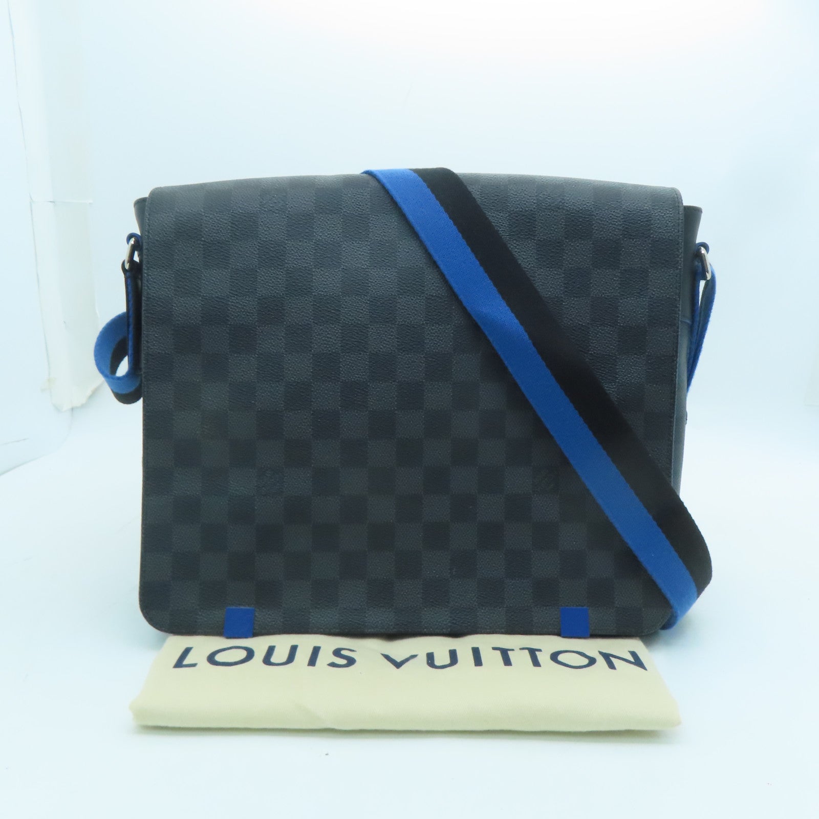 louis vuitton blue checkered bag