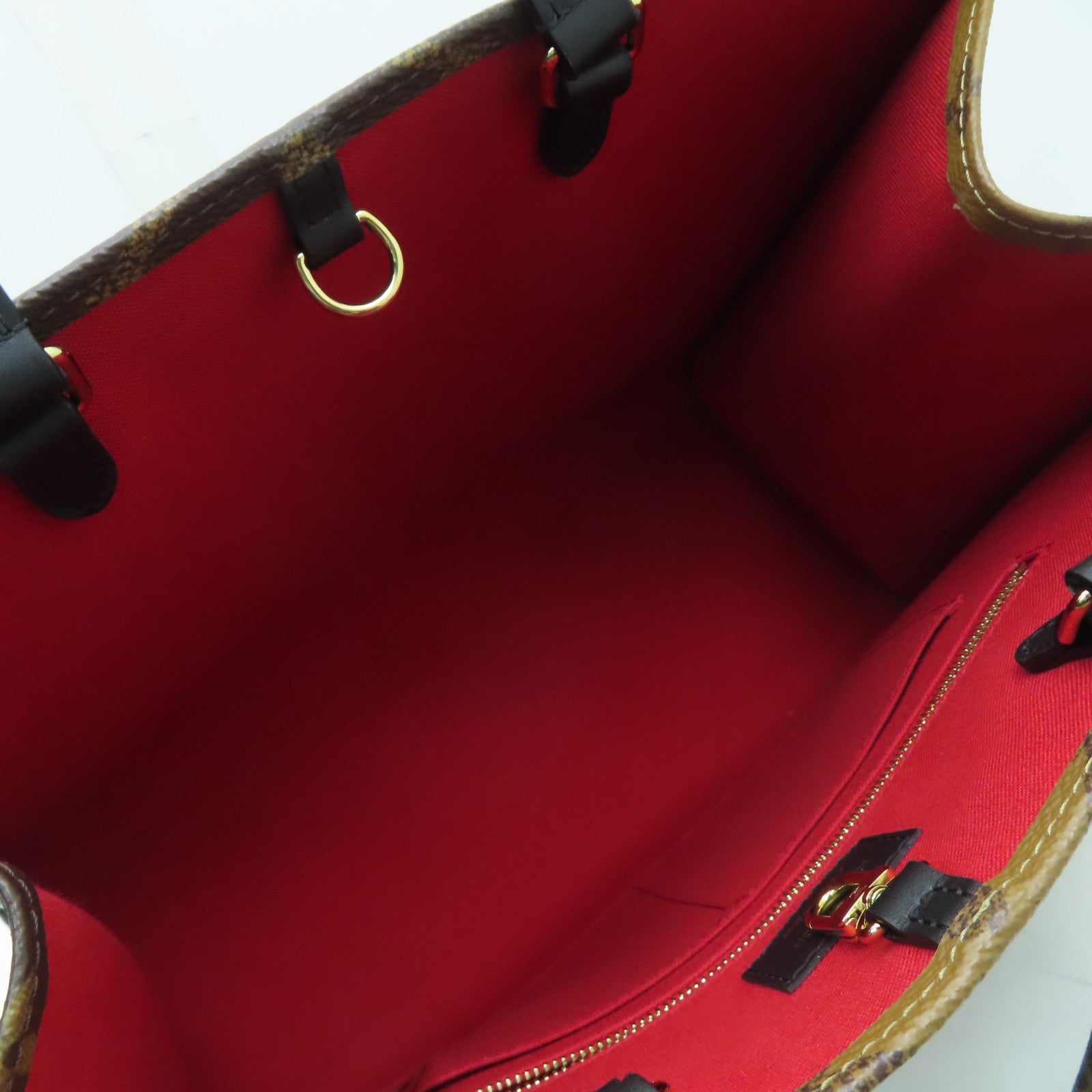 LOUIS VUITTON Monogram On The Go MM金扣手挽肩背兩用袋啡色