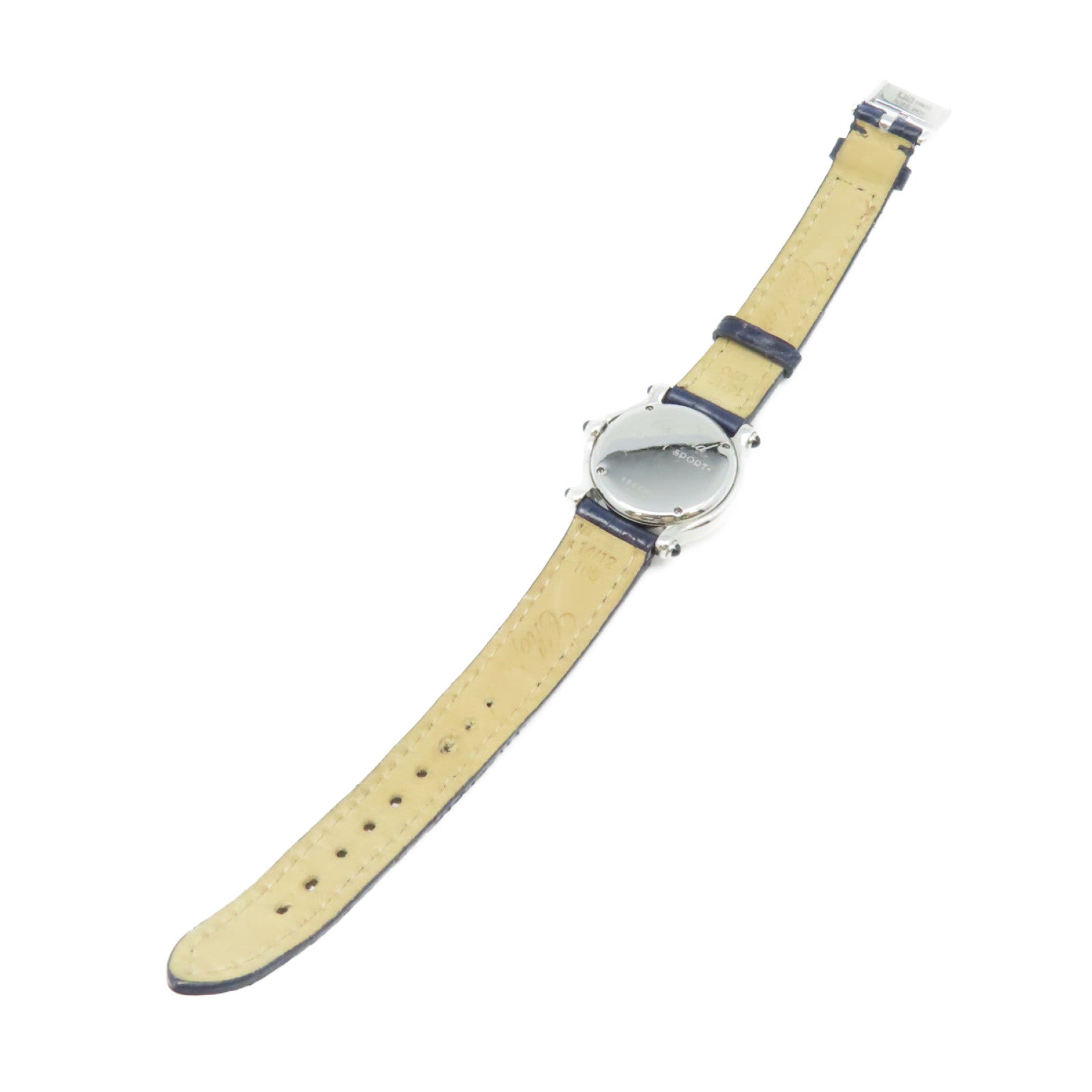 Chopard Happy Sport 5 Diamond Watch不鏽鋼/皮革帶石英機芯手錶白色