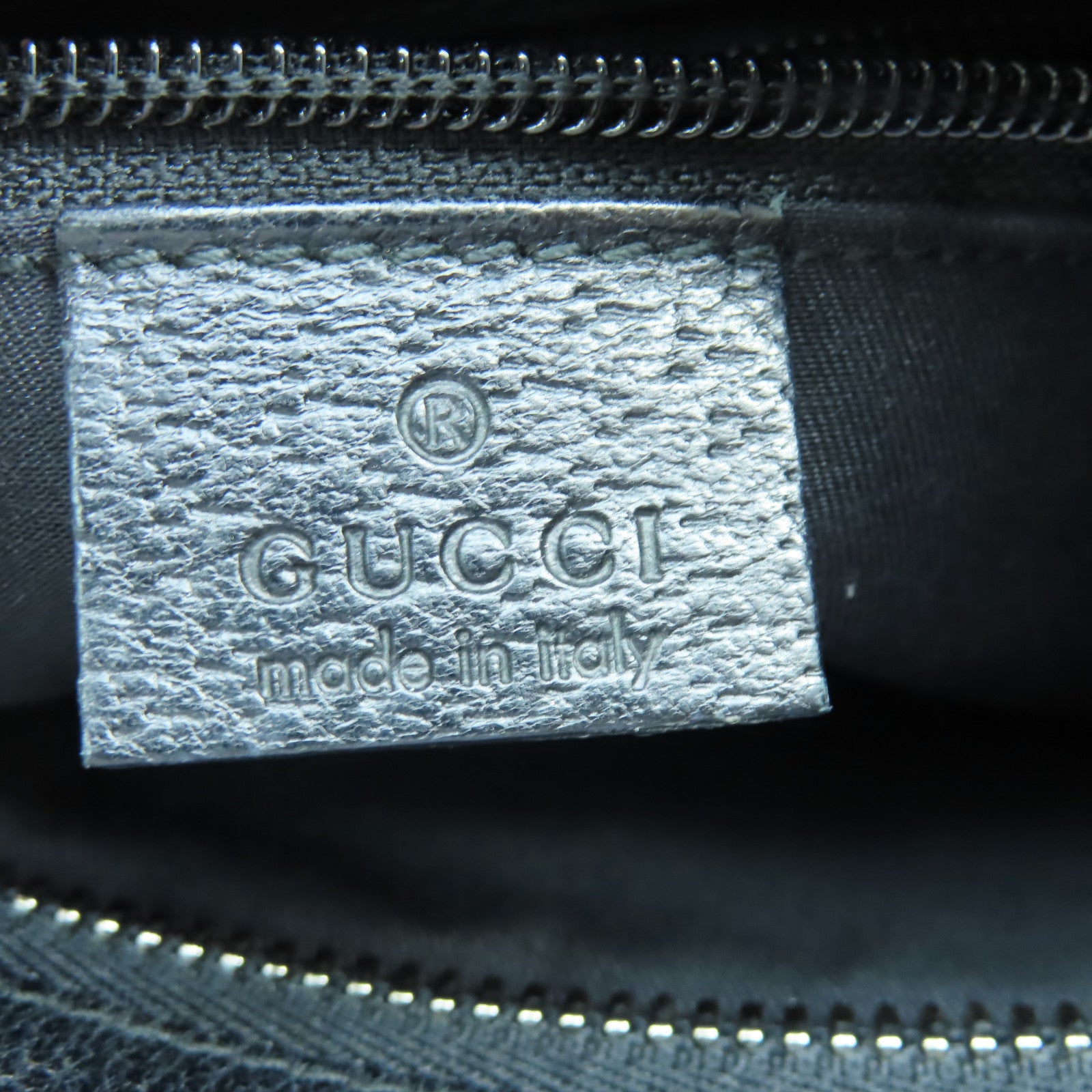 GUCCI 帆布Shoulder Bag銀扣肩背袋黑色
