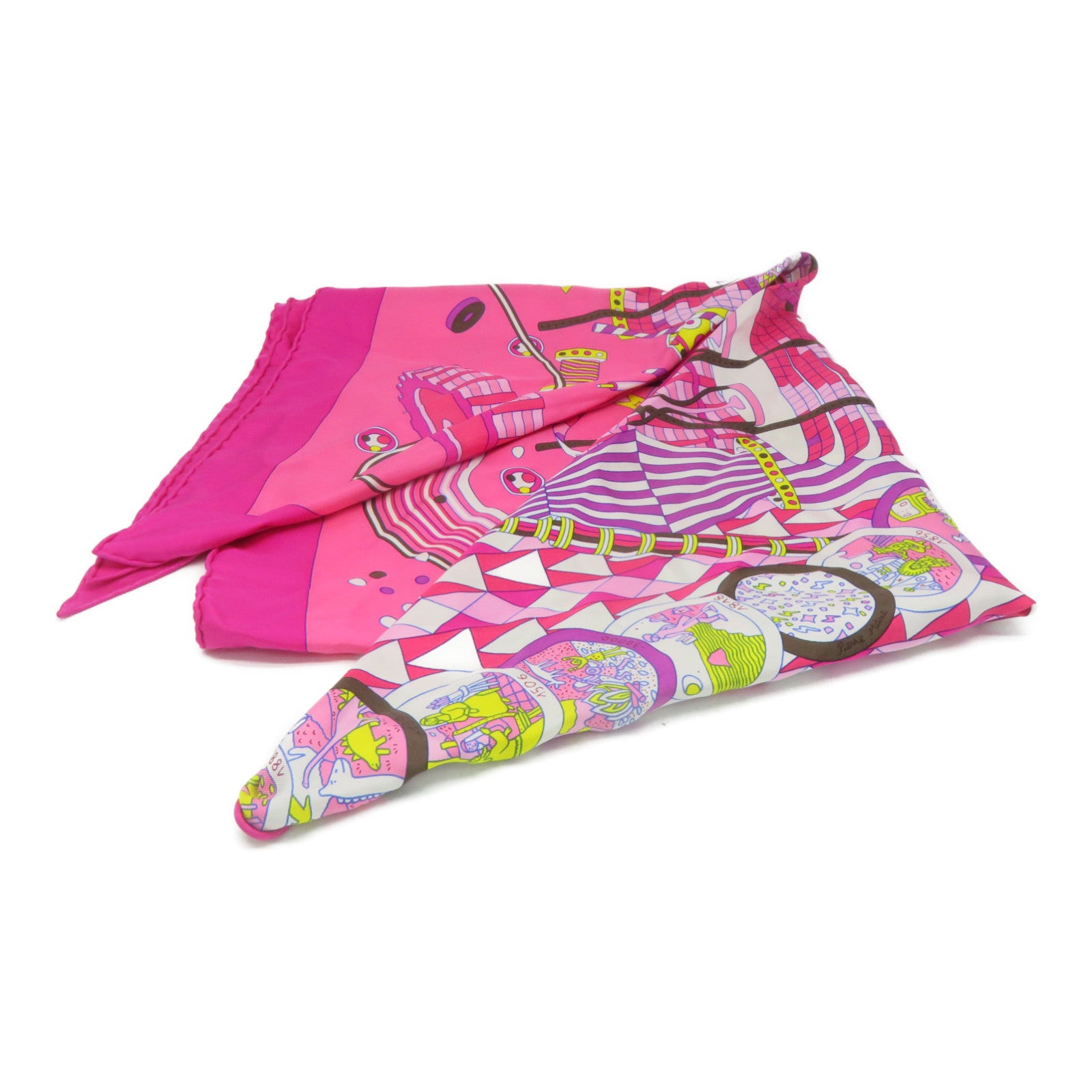 HERMES 絲質Scarf絲巾粉紅色