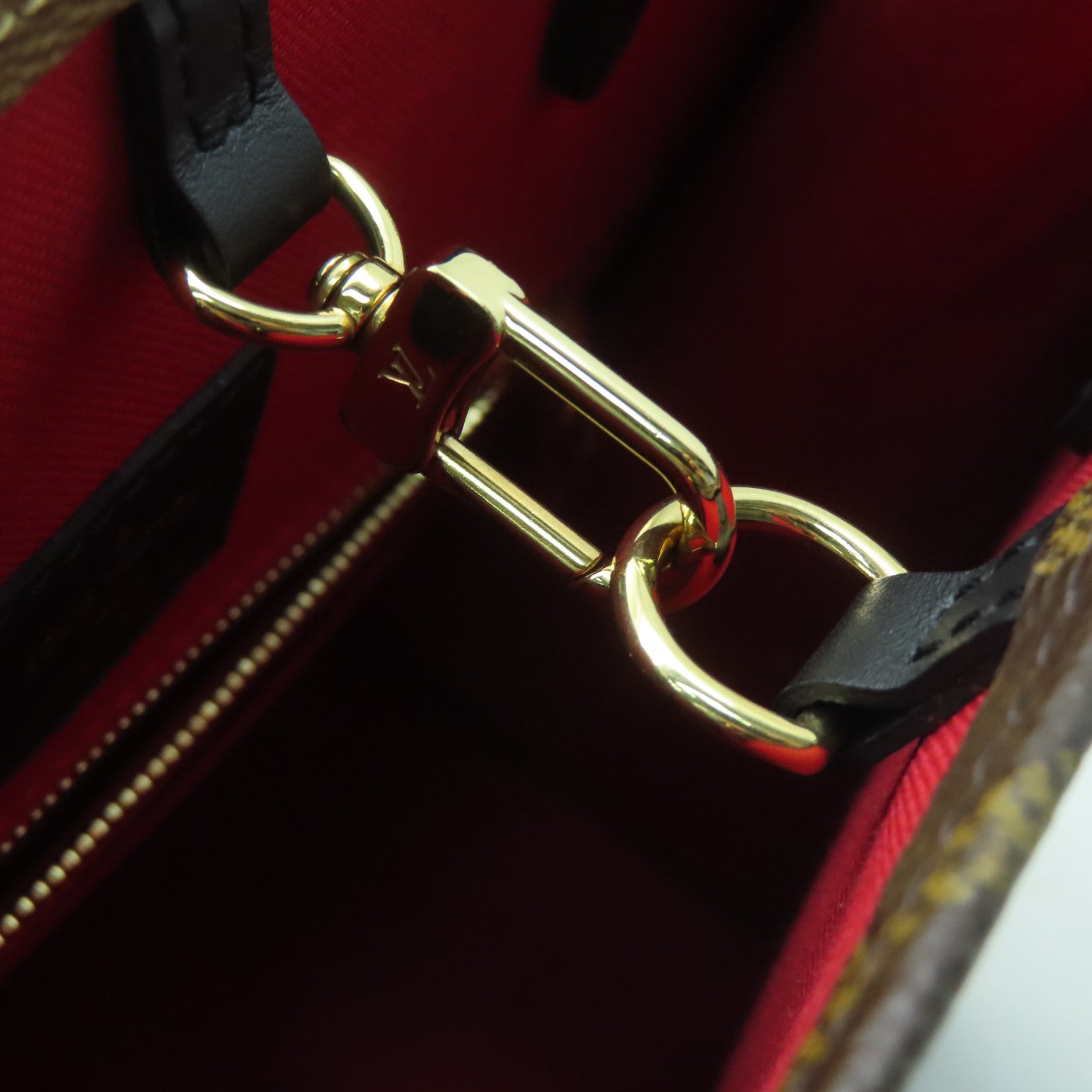 LOUIS VUITTON Monogram On The Go MM金扣手挽肩背兩用袋啡色